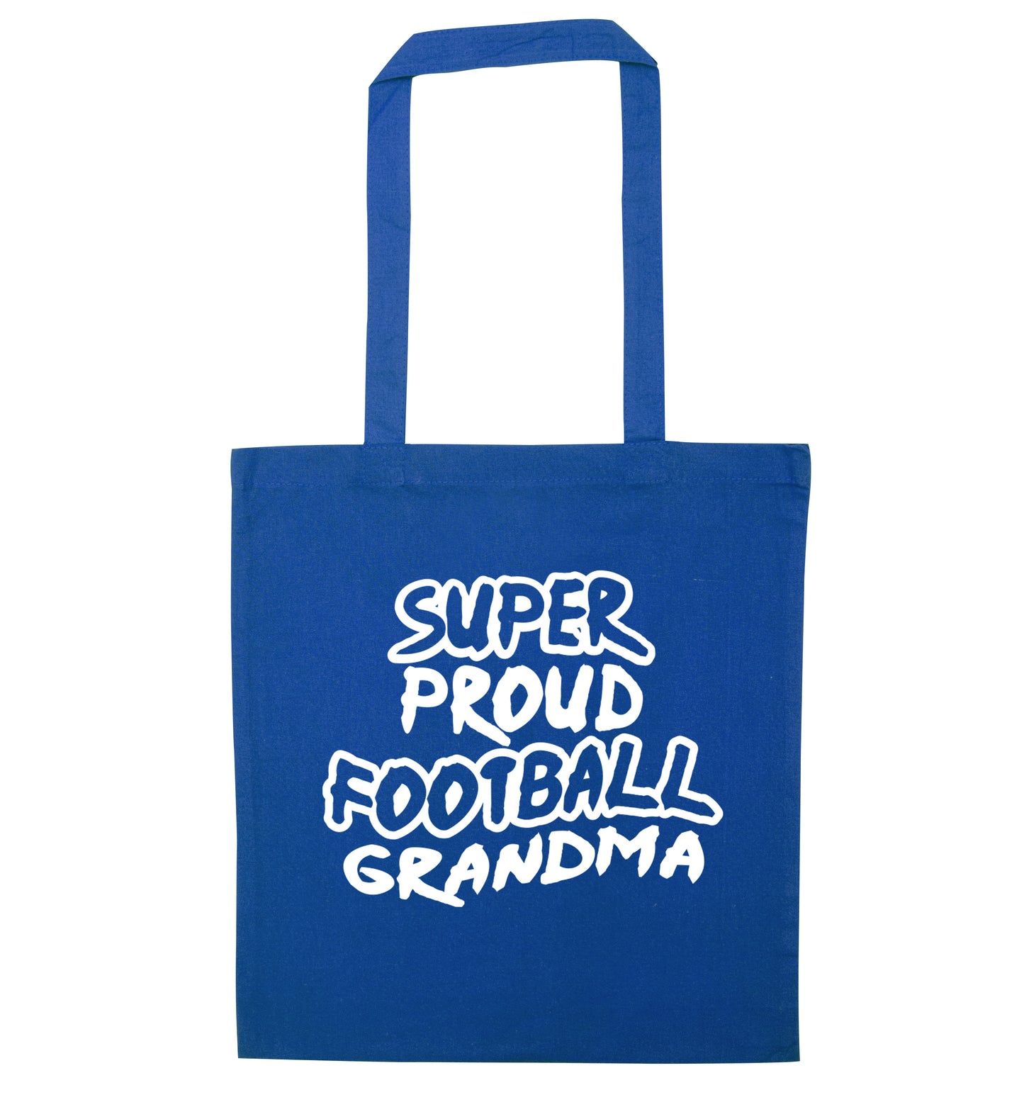 Super proud football grandma blue tote bag