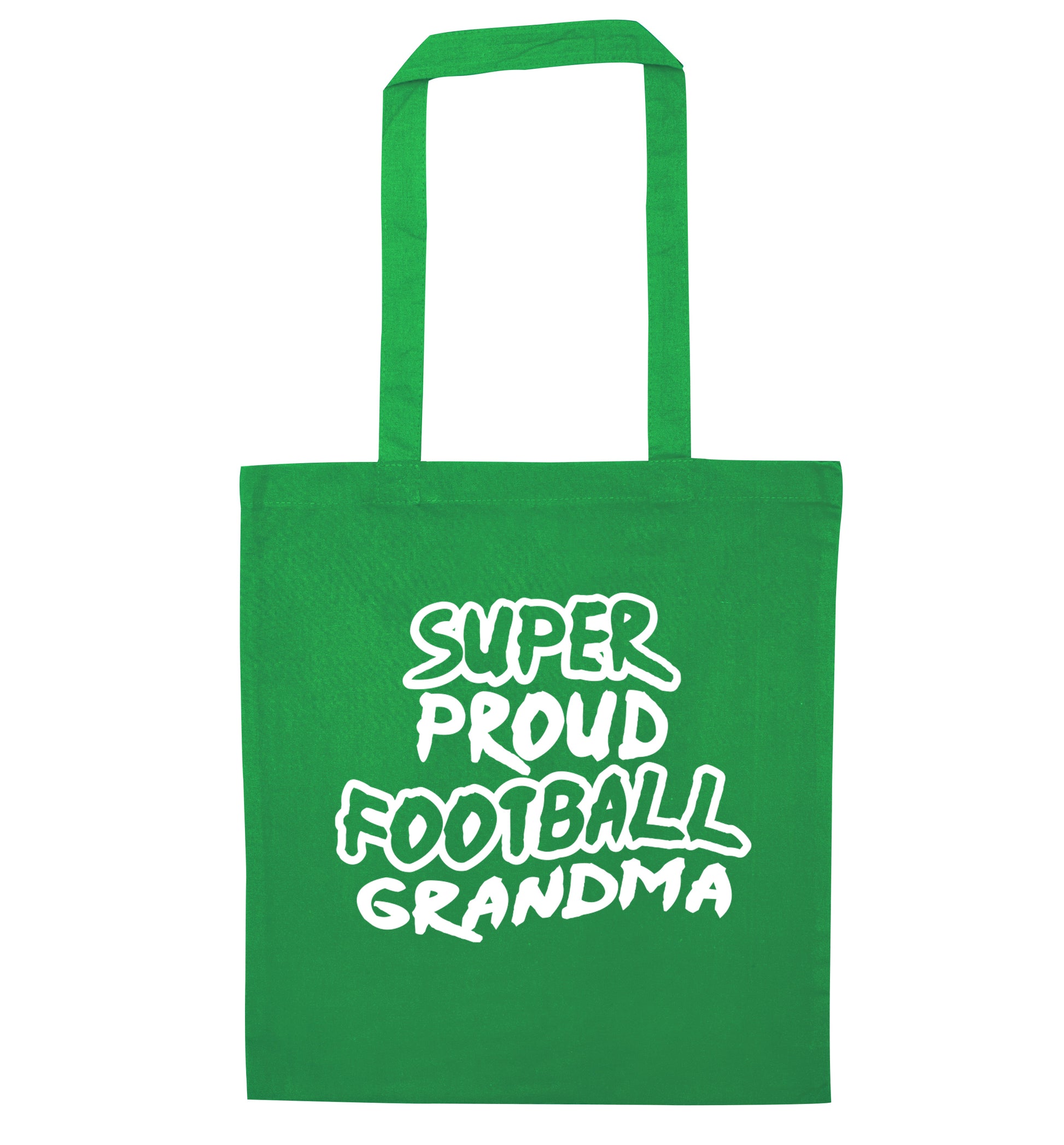 Super proud football grandma green tote bag