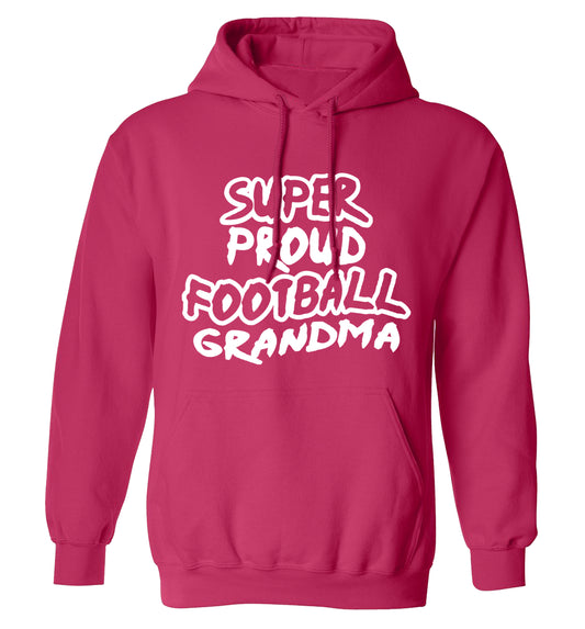 Super proud football grandma adults unisexpink hoodie 2XL