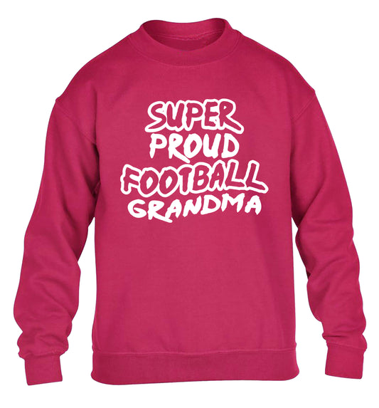 Super proud football grandma children's pink sweater 12-14 Years