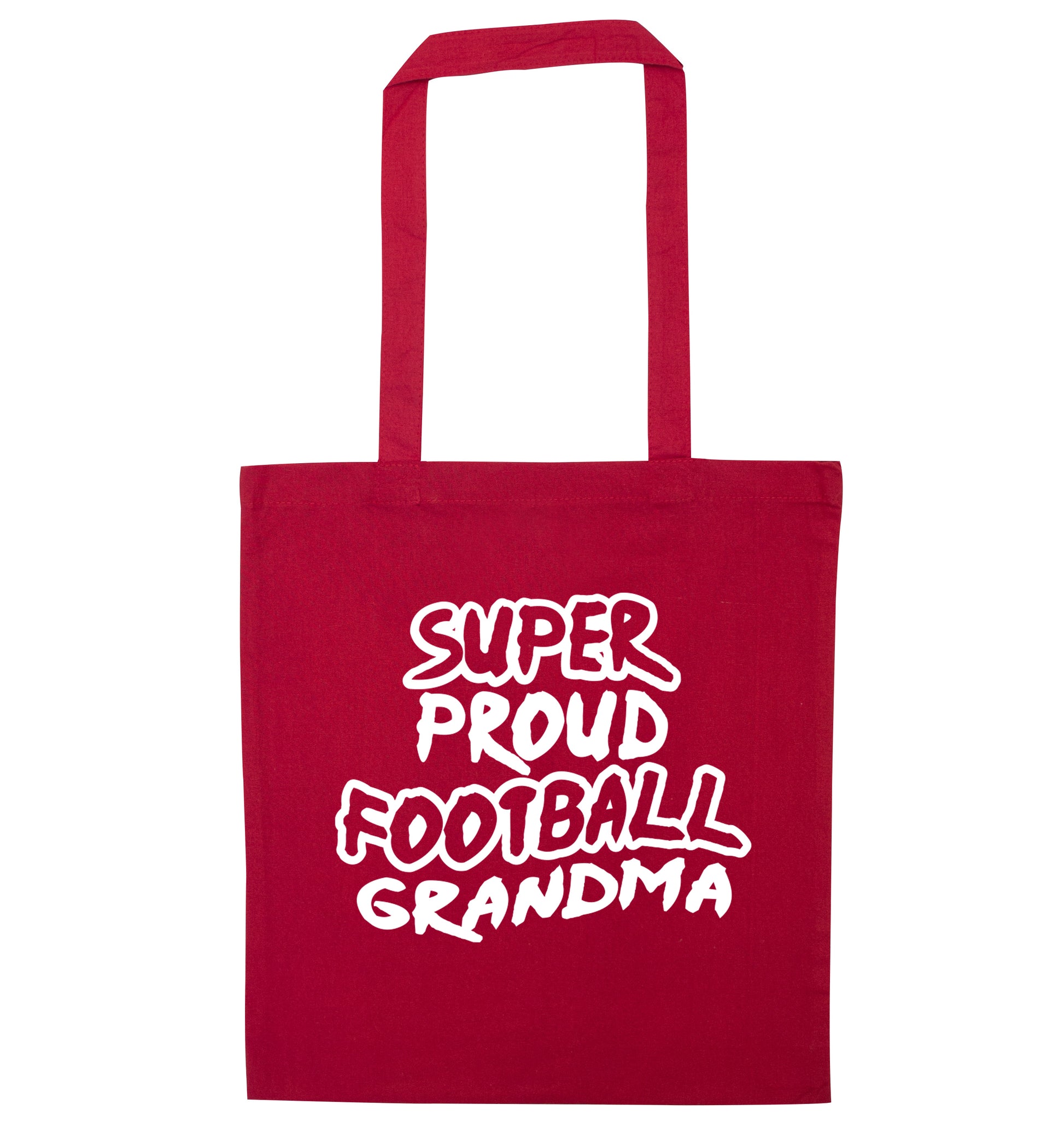 Super proud football grandma red tote bag