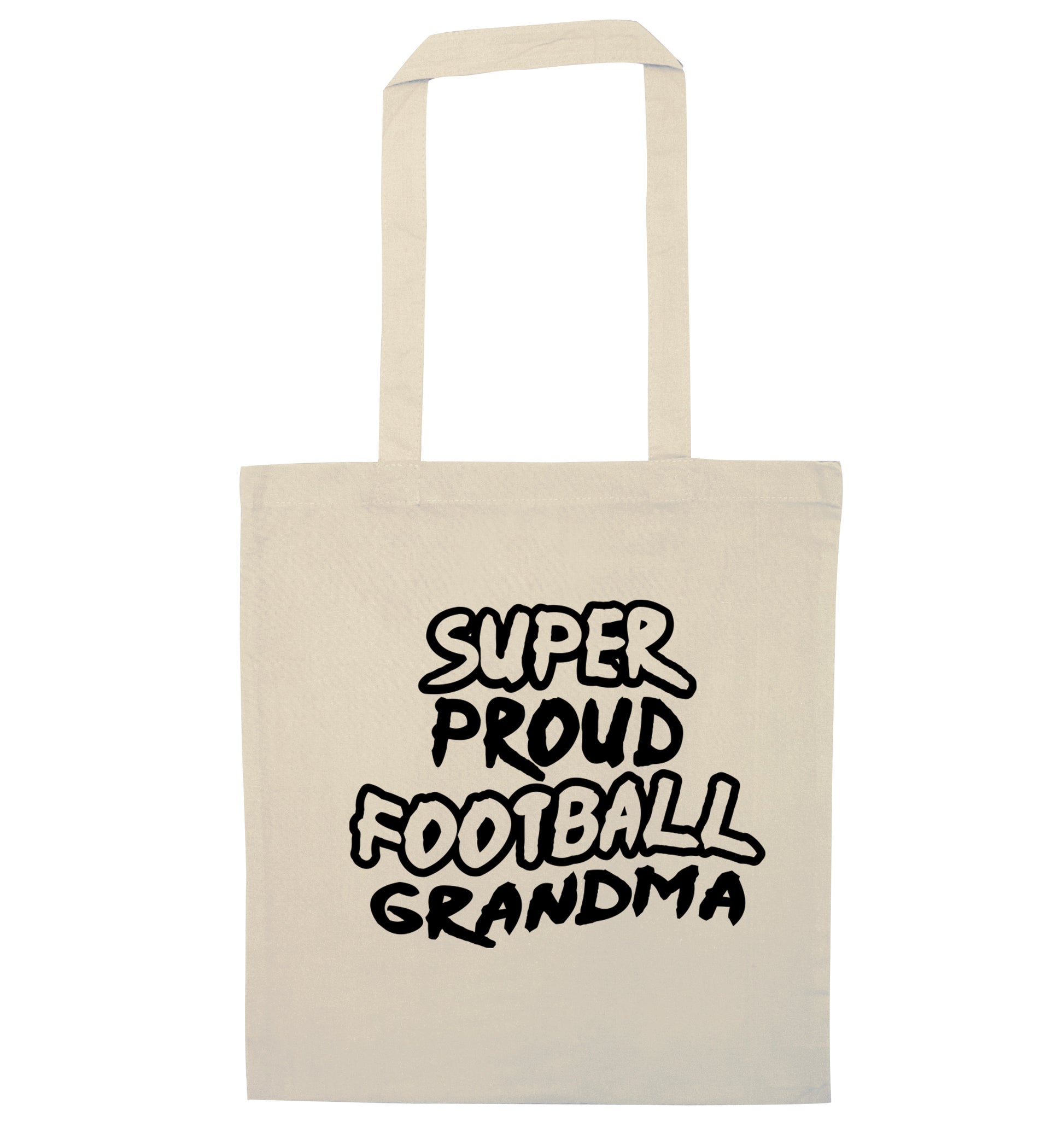 Super proud football grandma natural tote bag