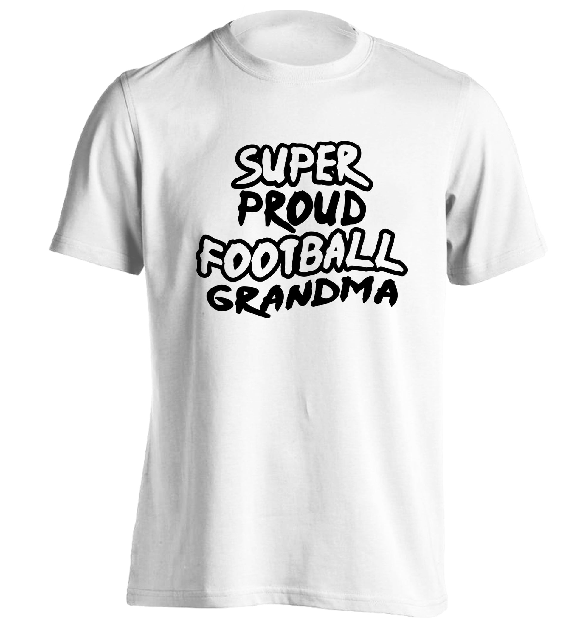Super proud football grandma adults unisexwhite Tshirt 2XL