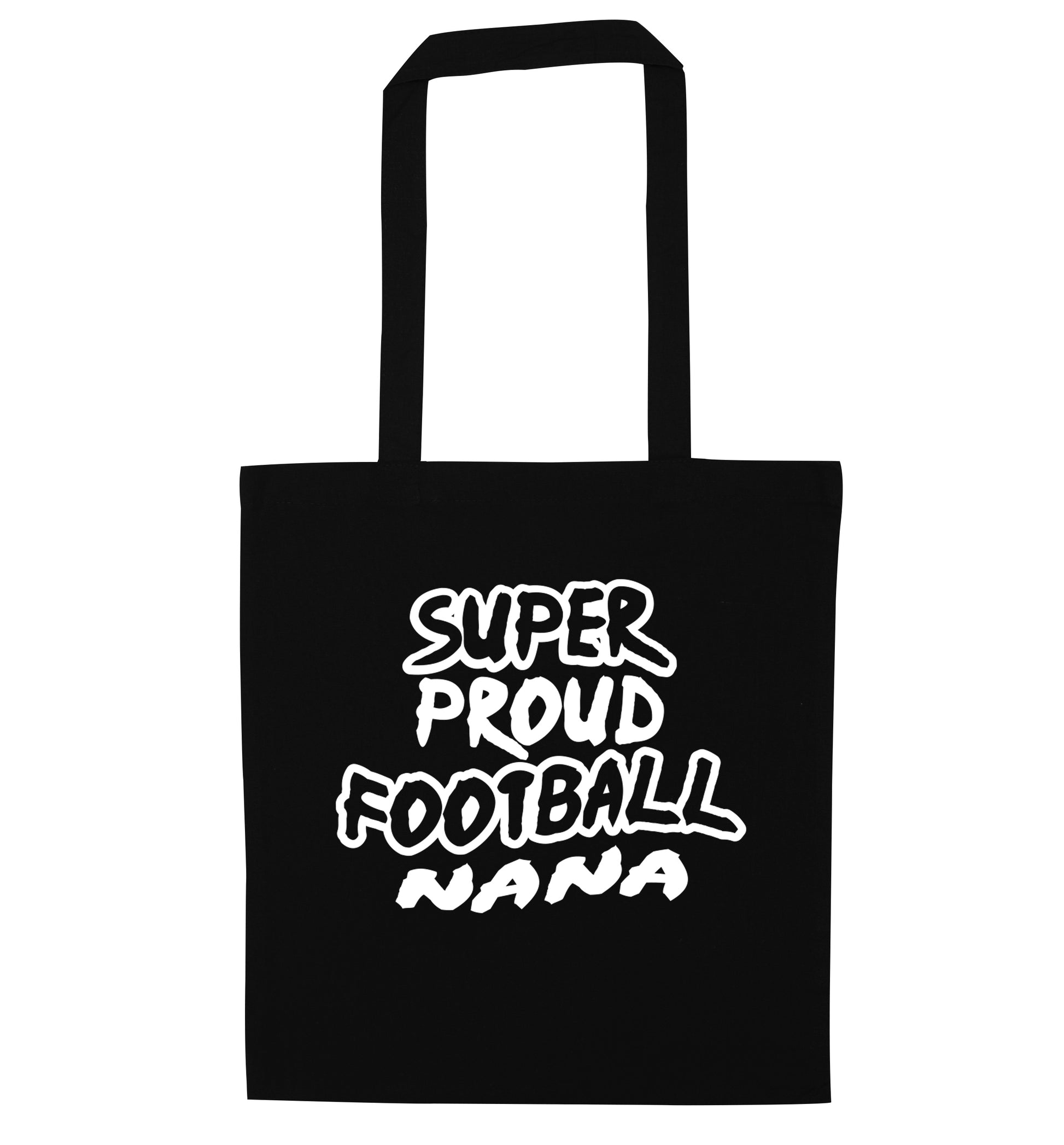 Super proud football nana black tote bag