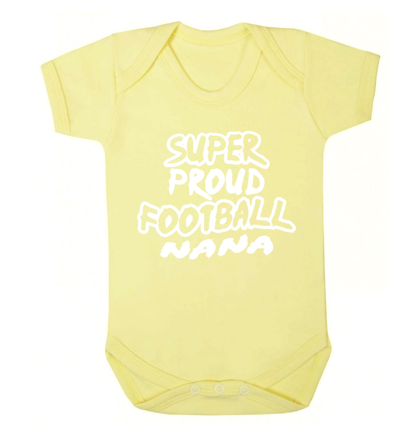 Super proud football nana Baby Vest pale yellow 18-24 months
