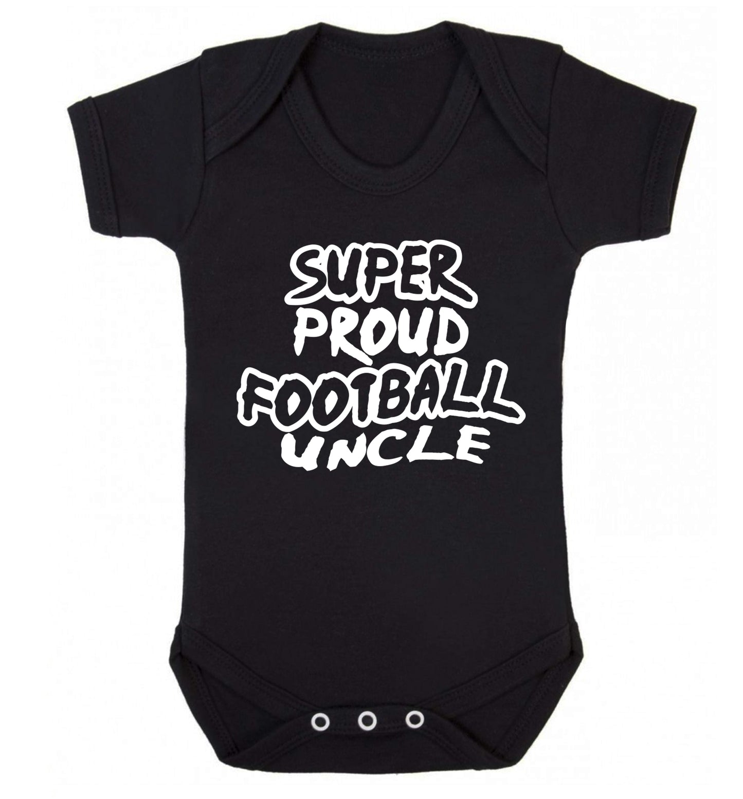 Super proud football uncle Baby Vest black 18-24 months
