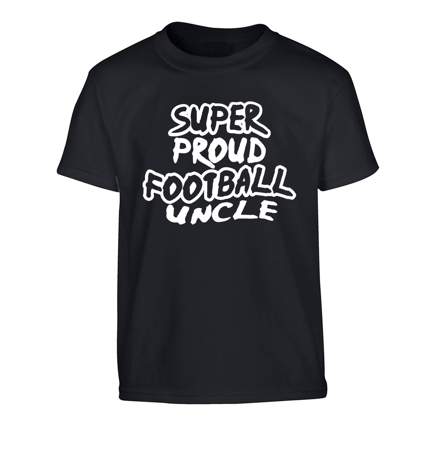 Super proud football uncle Children's black Tshirt 12-14 Years