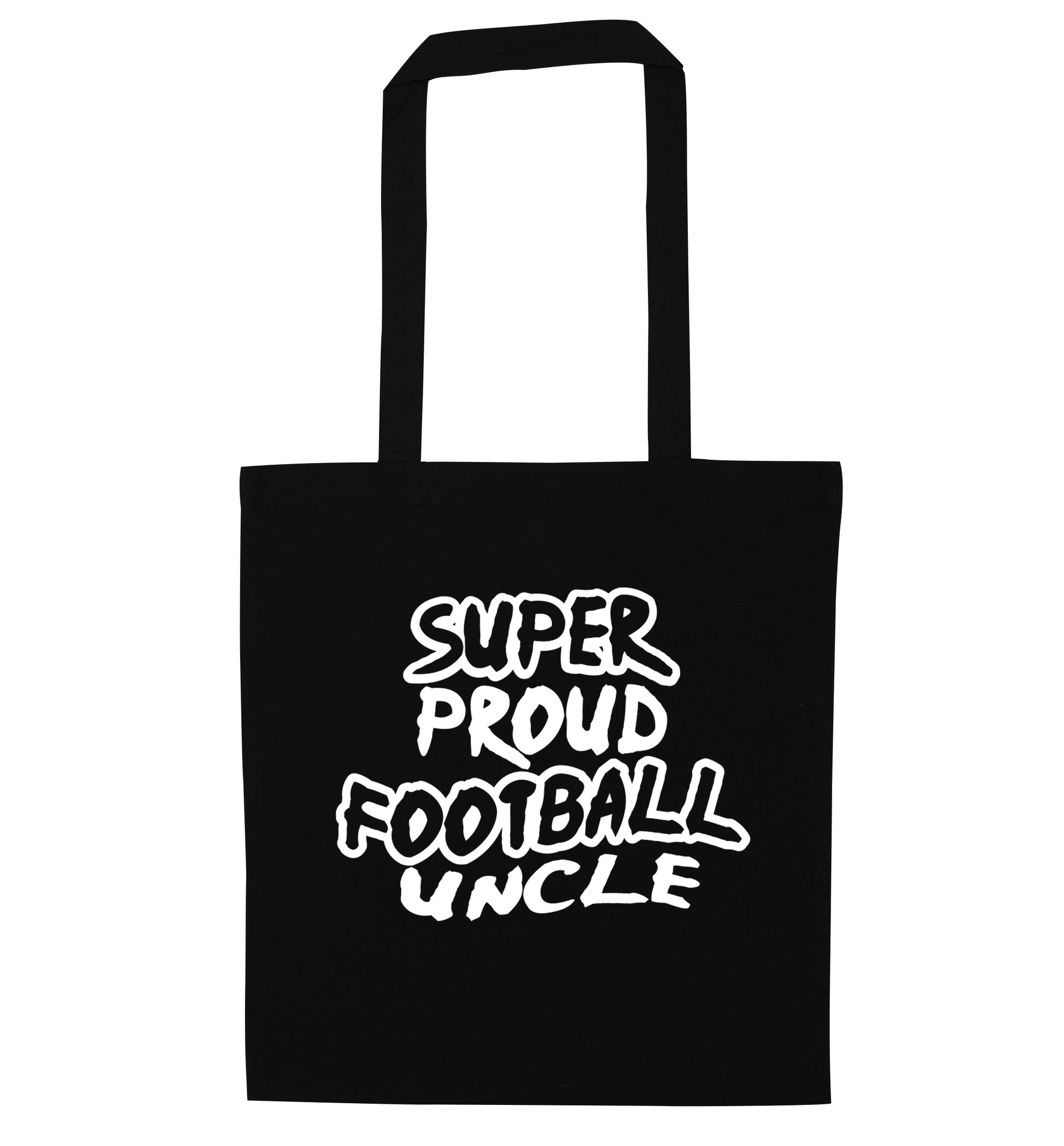 Super proud football uncle black tote bag