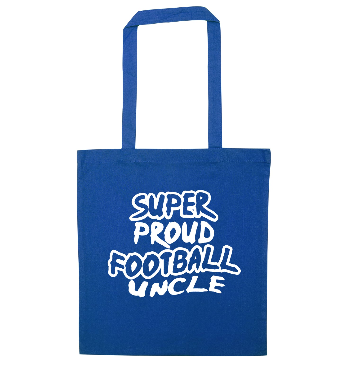 Super proud football uncle blue tote bag