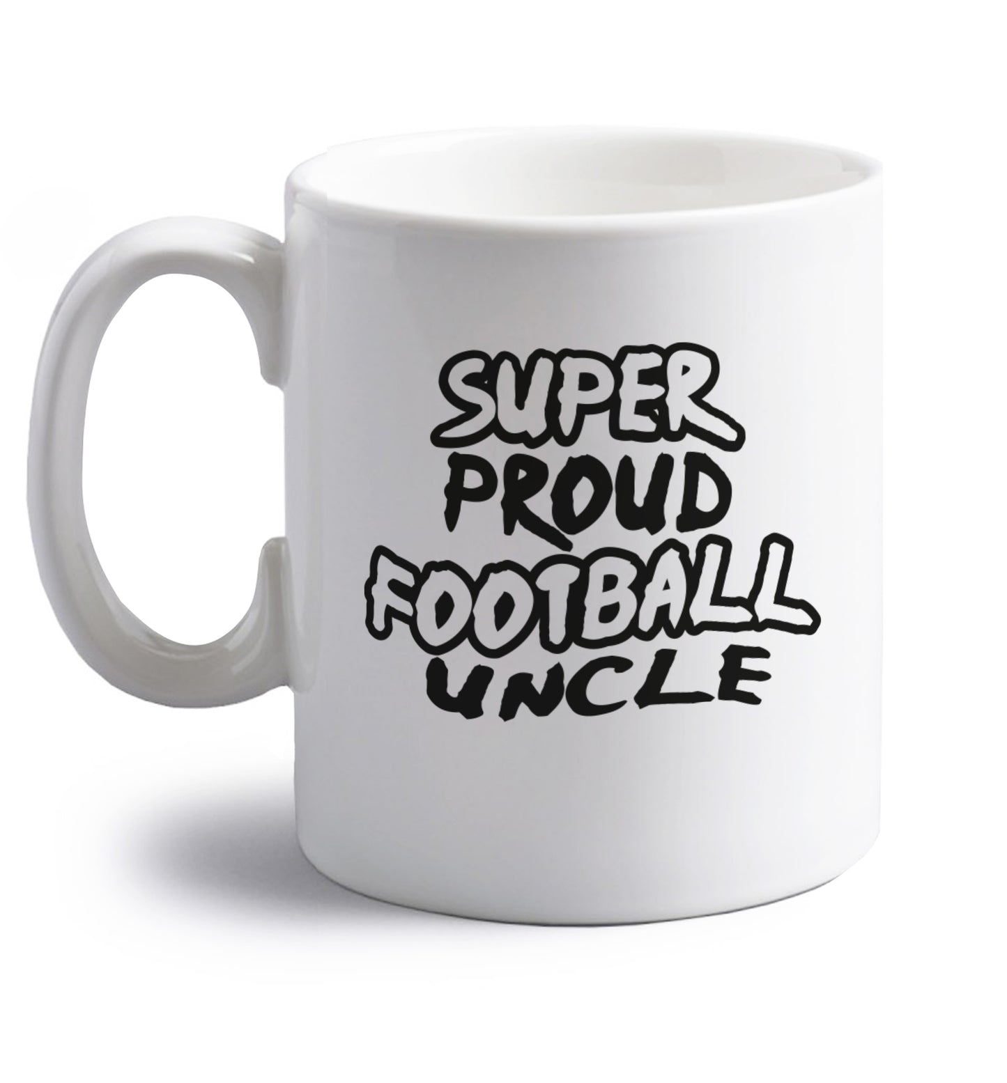 Super proud football uncle right handed white ceramic mug 