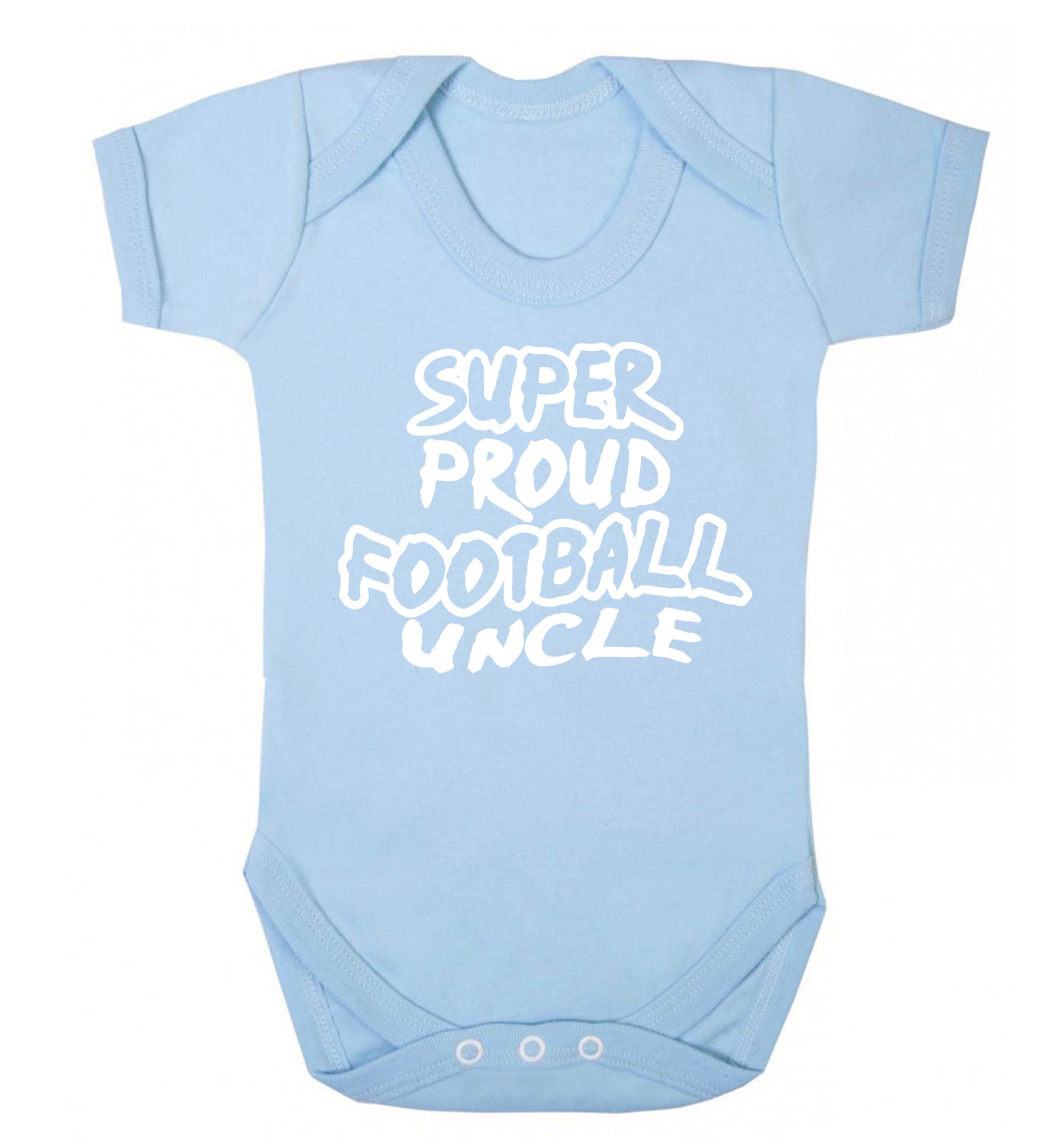 Super proud football uncle Baby Vest pale blue 18-24 months