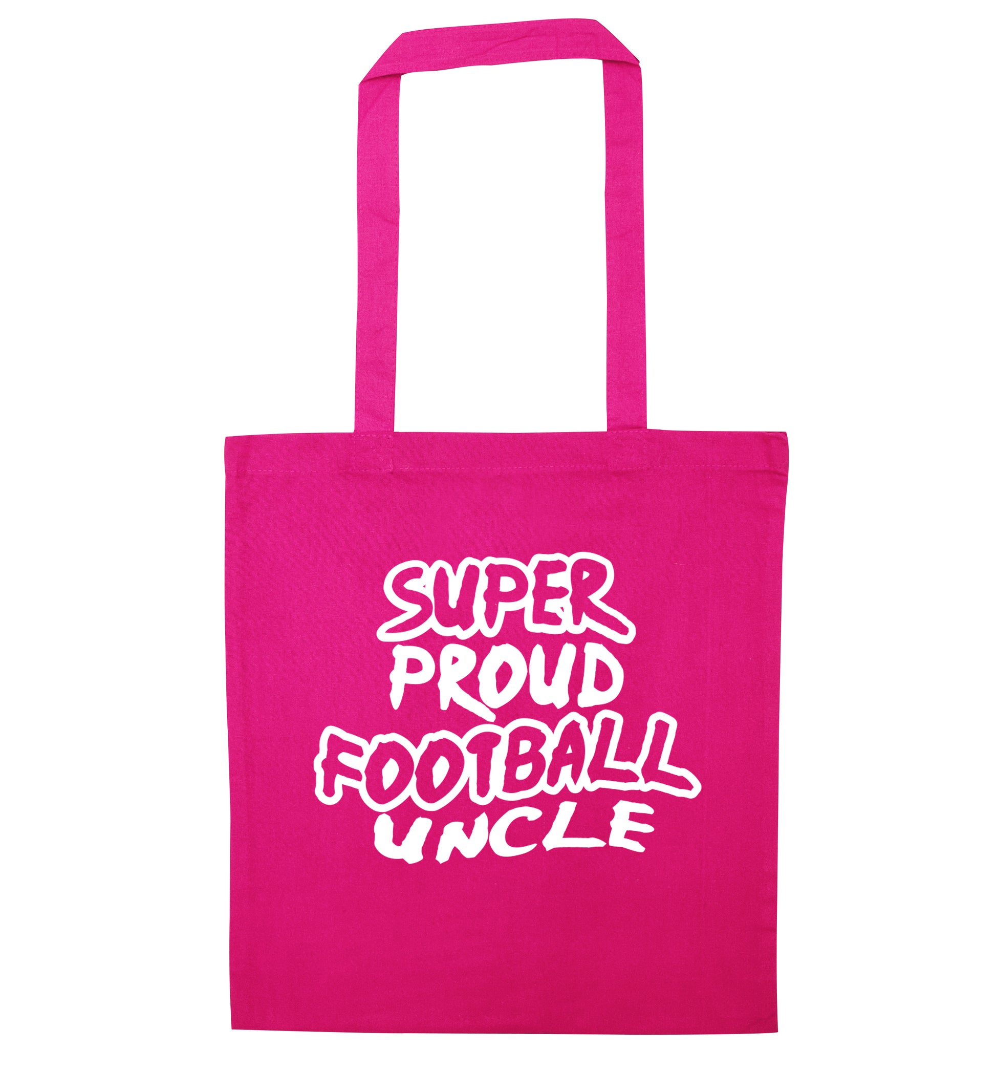 Super proud football uncle pink tote bag