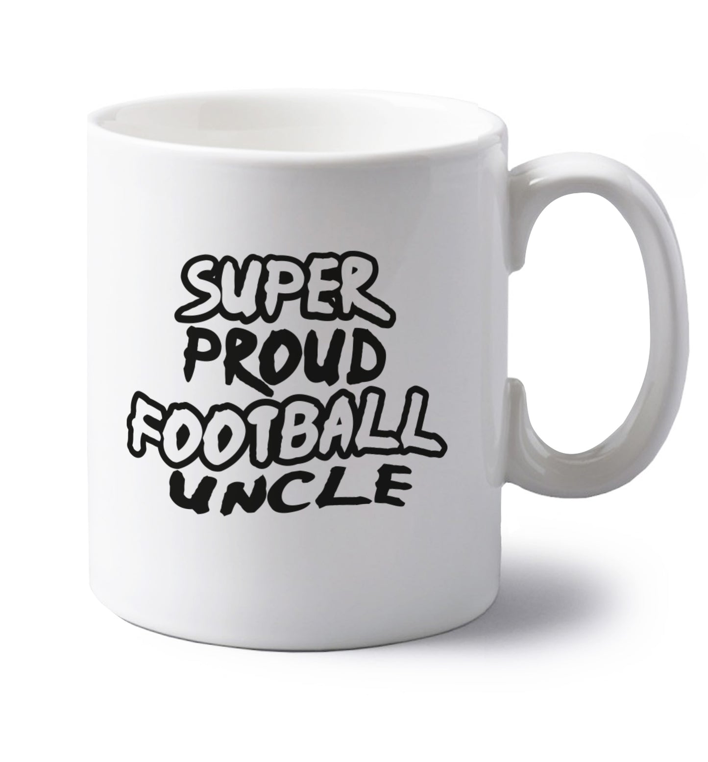 Super proud football uncle left handed white ceramic mug 