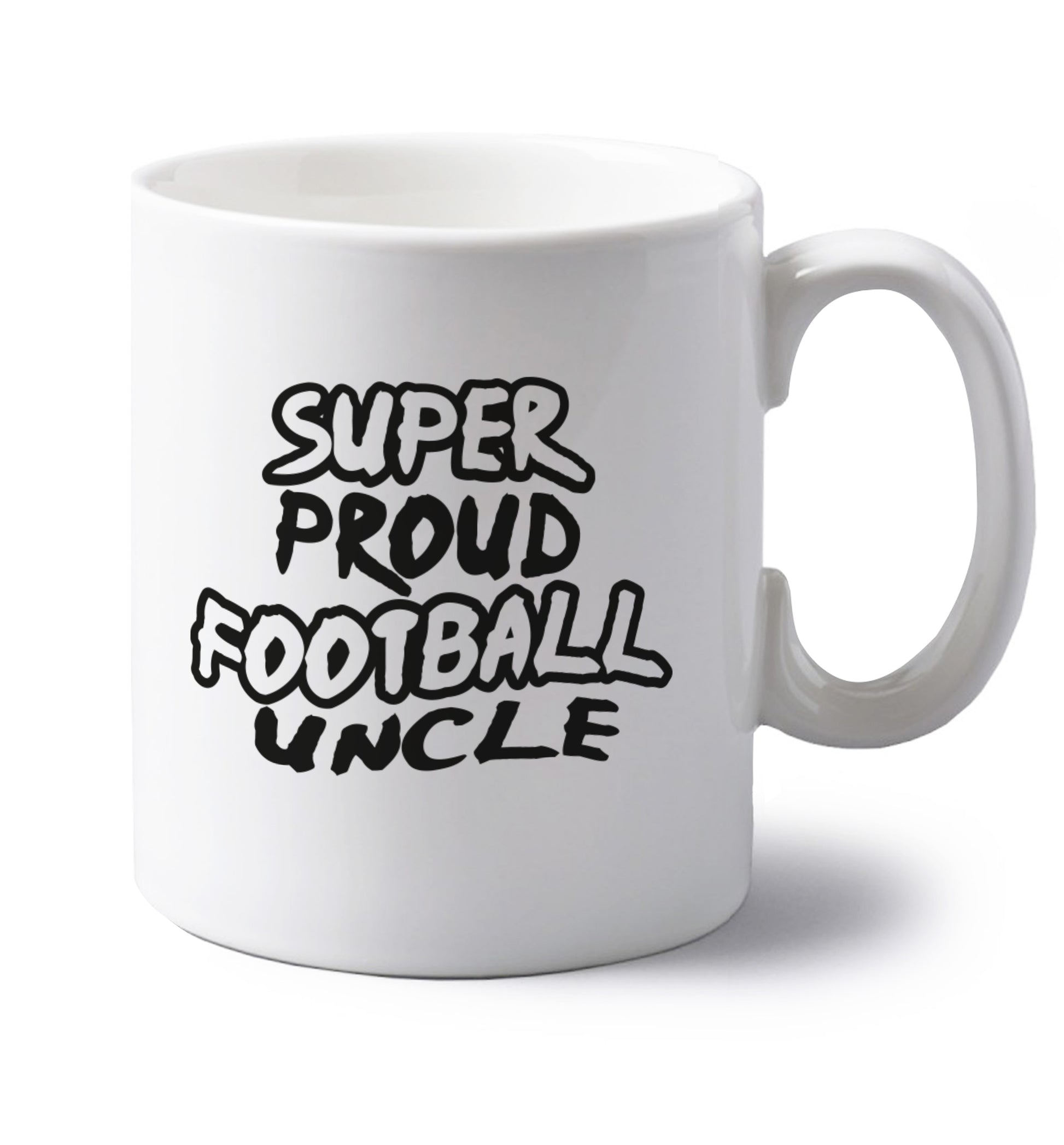 Super proud football uncle left handed white ceramic mug 