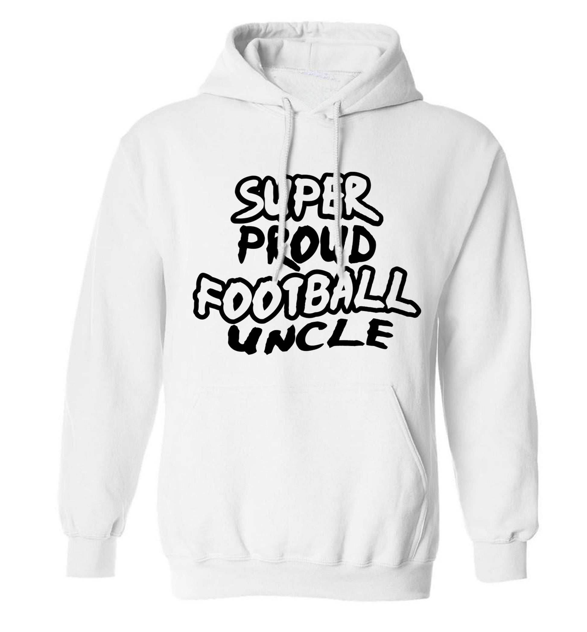 Super proud football uncle adults unisexwhite hoodie 2XL