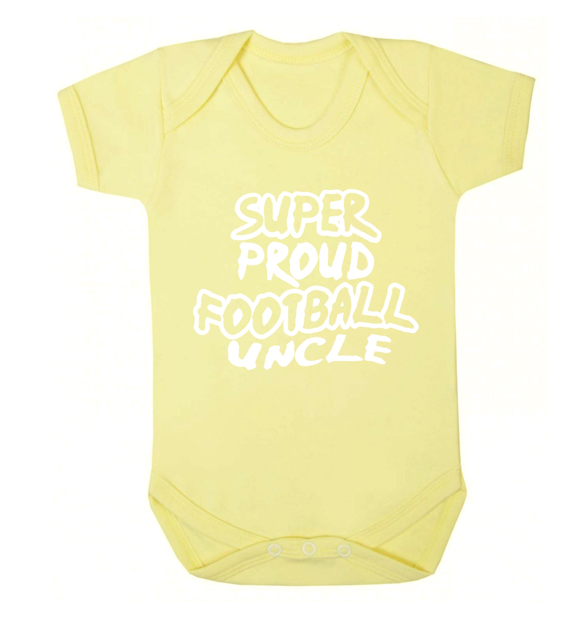 Super proud football uncle Baby Vest pale yellow 18-24 months