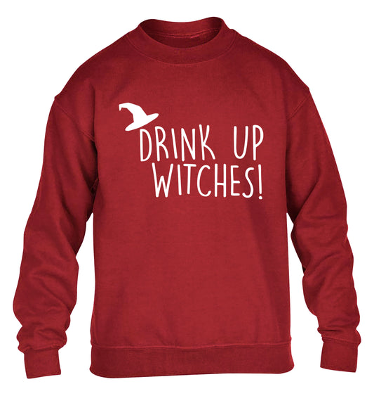Drink up witches children's grey sweater 12-14 Years