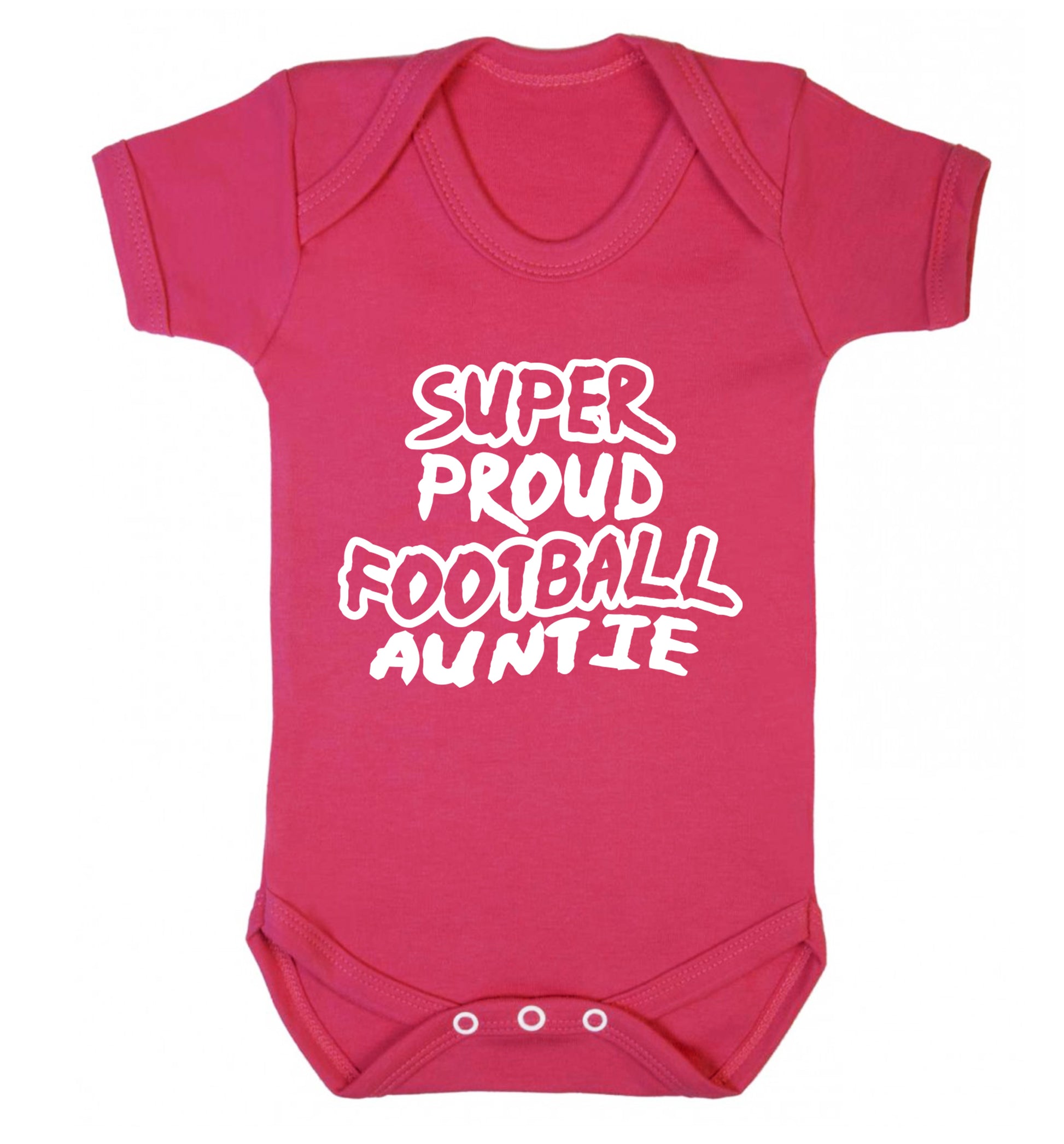 Super proud football auntie Baby Vest dark pink 18-24 months