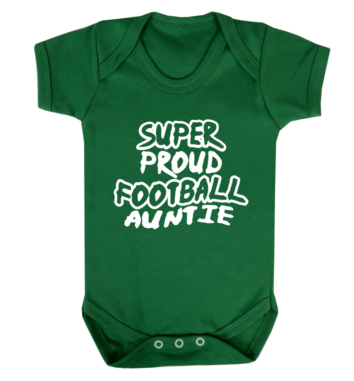 Super proud football auntie Baby Vest green 18-24 months