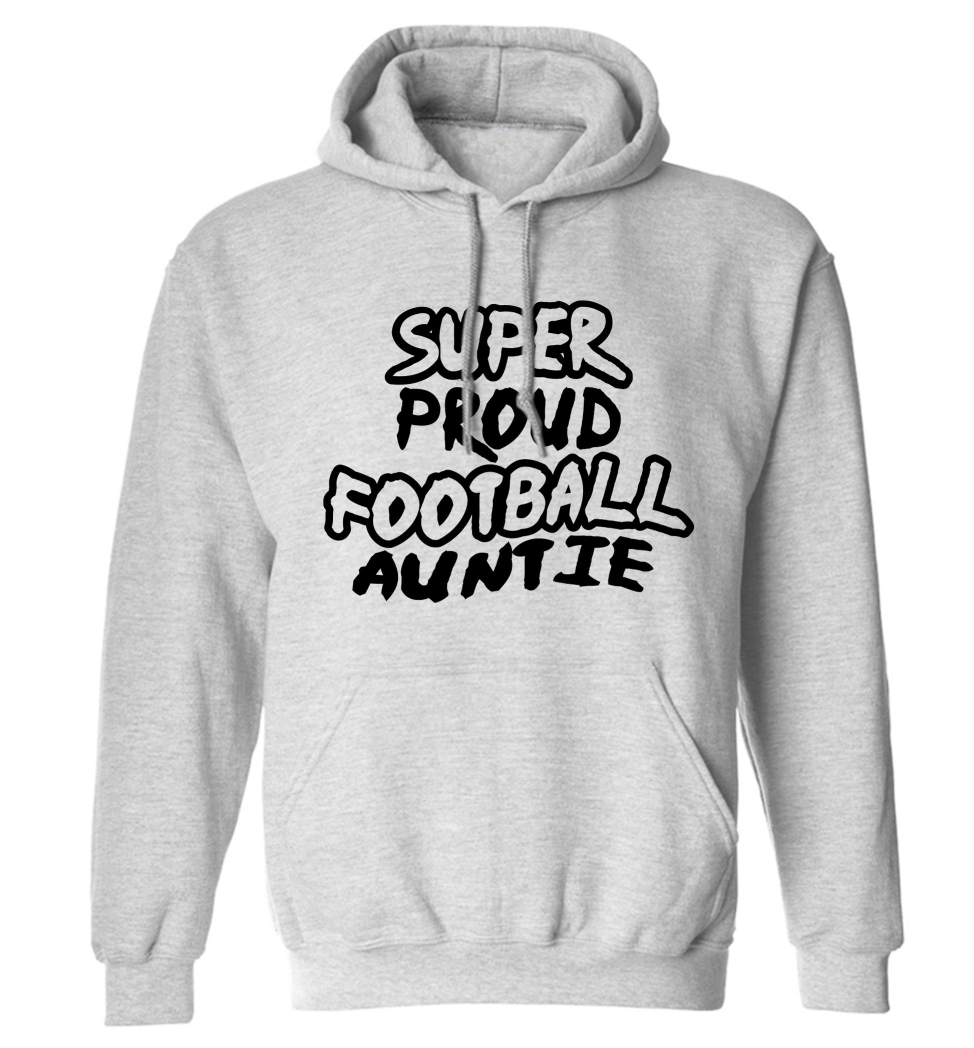 Super proud football auntie adults unisexgrey hoodie 2XL