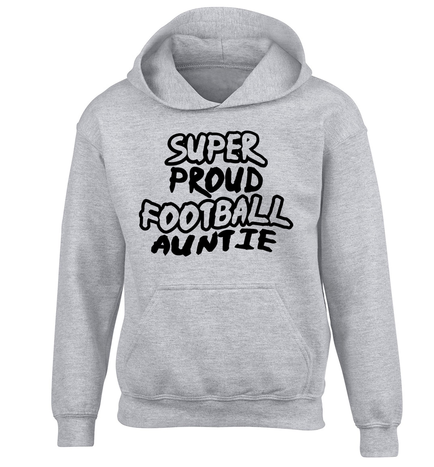 Super proud football auntie children's grey hoodie 12-14 Years