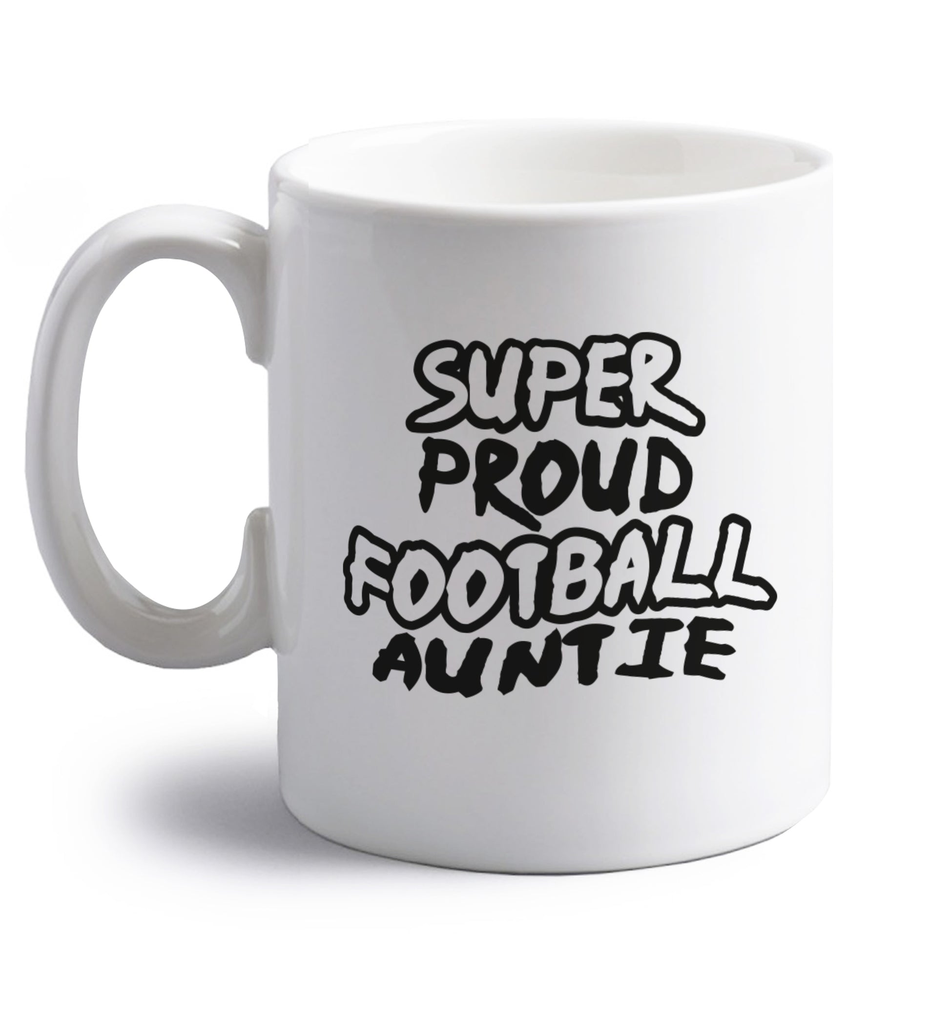 Super proud football auntie right handed white ceramic mug 