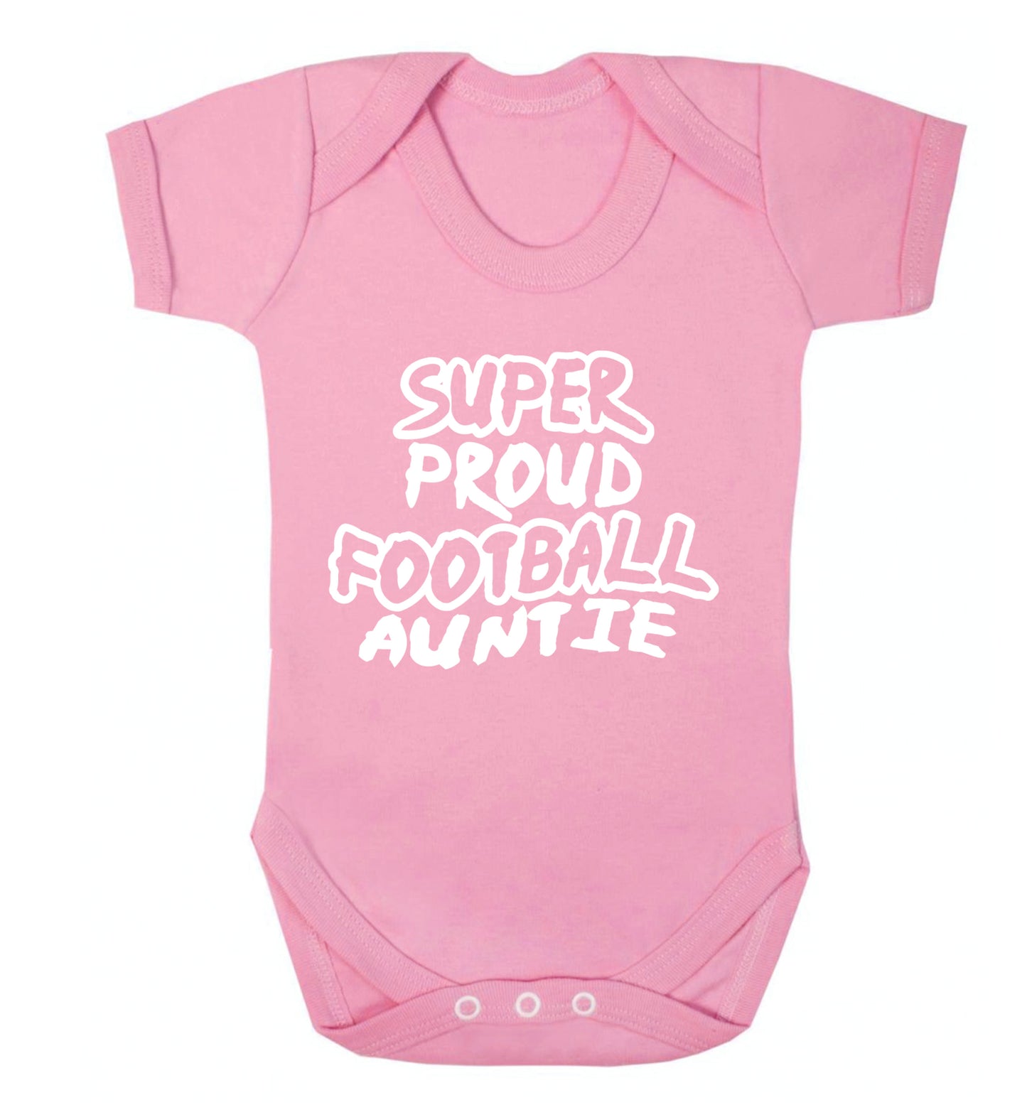 Super proud football auntie Baby Vest pale pink 18-24 months