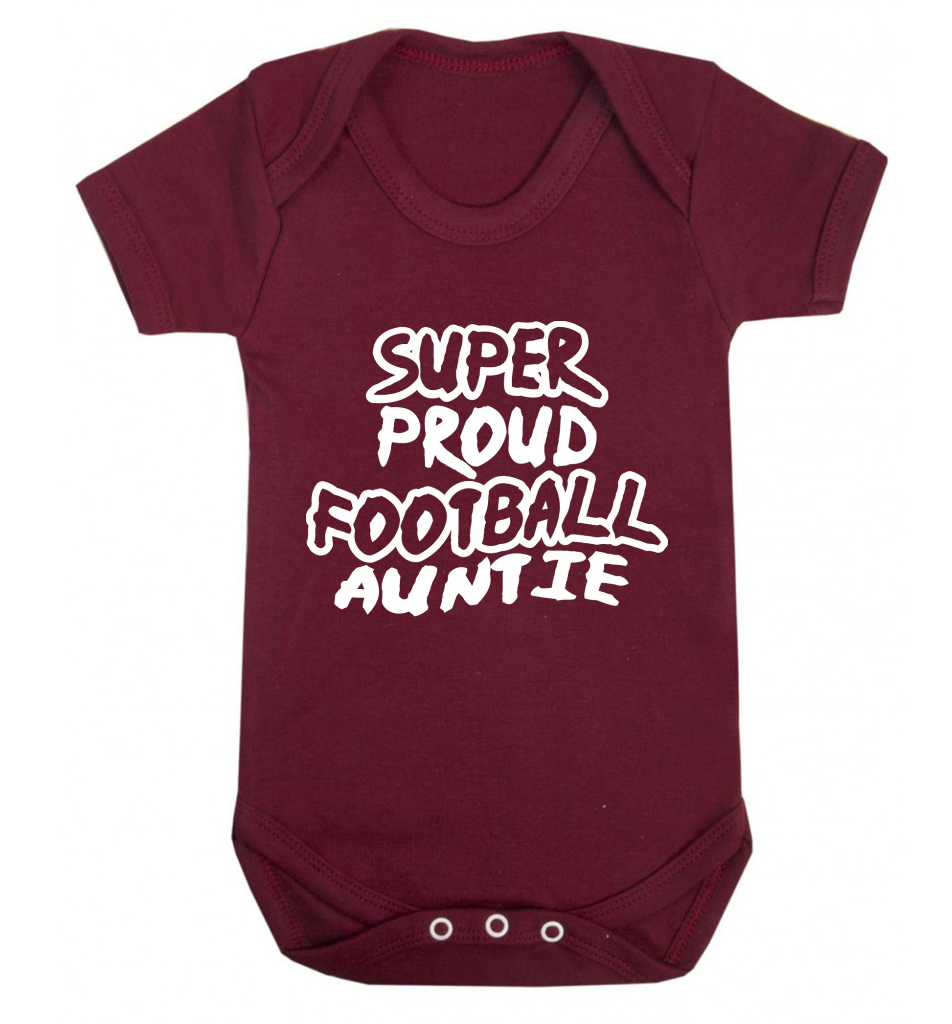 Super proud football auntie Baby Vest maroon 18-24 months