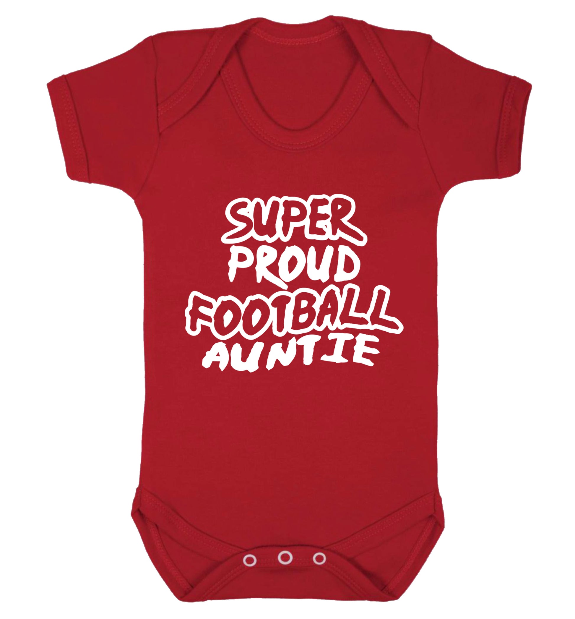 Super proud football auntie Baby Vest red 18-24 months