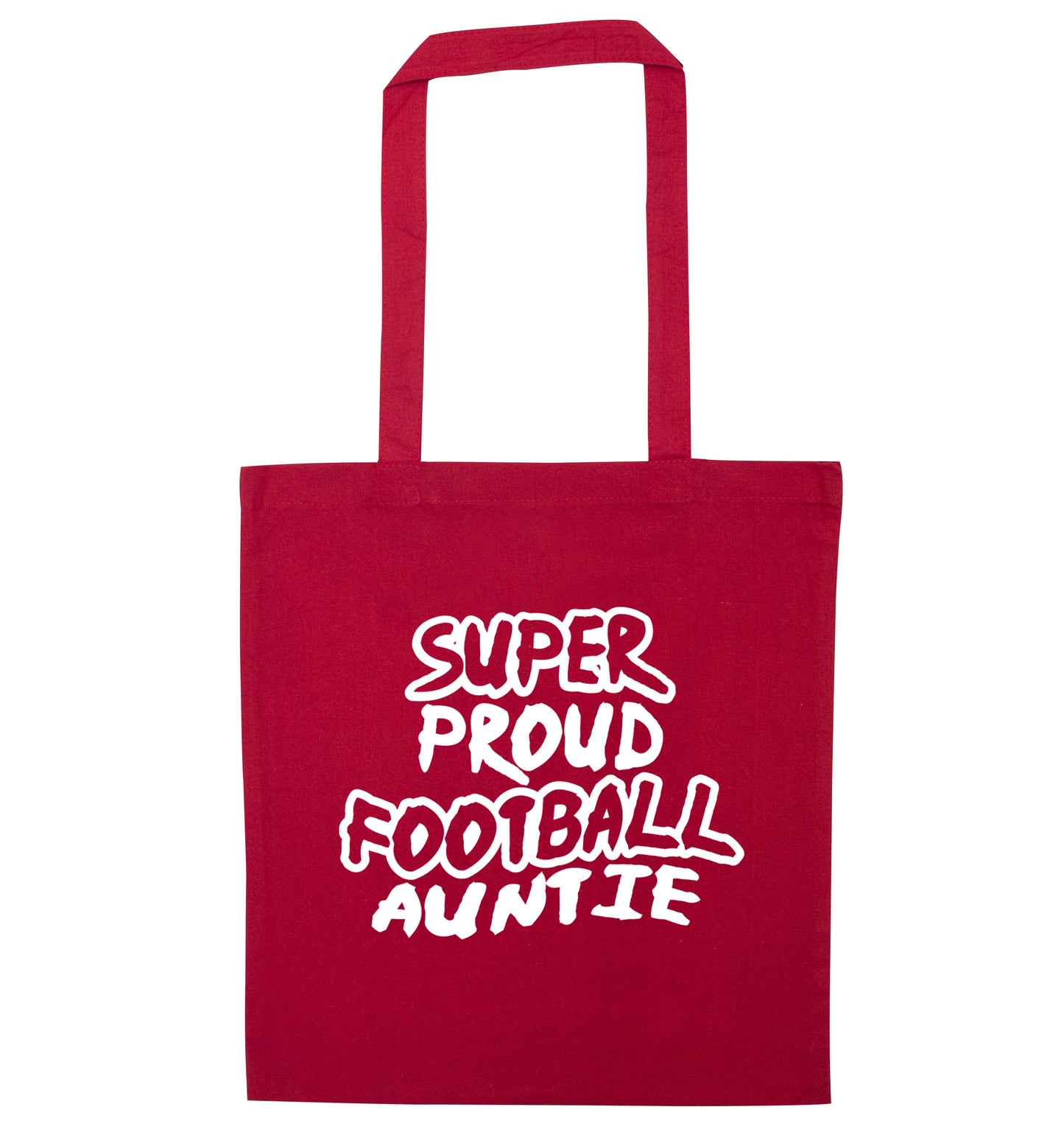 Super proud football auntie red tote bag
