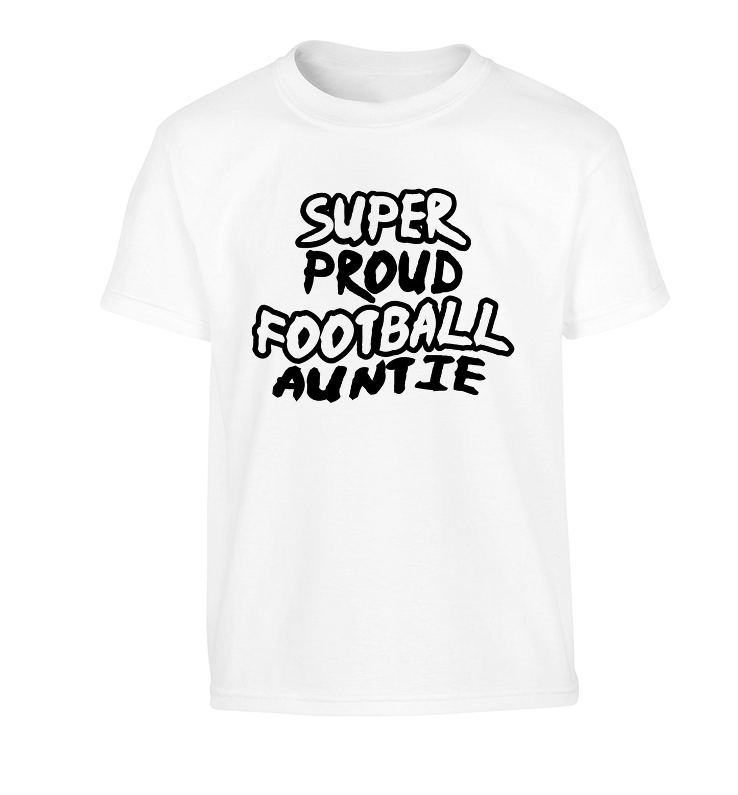 Super proud football auntie Children's white Tshirt 12-14 Years