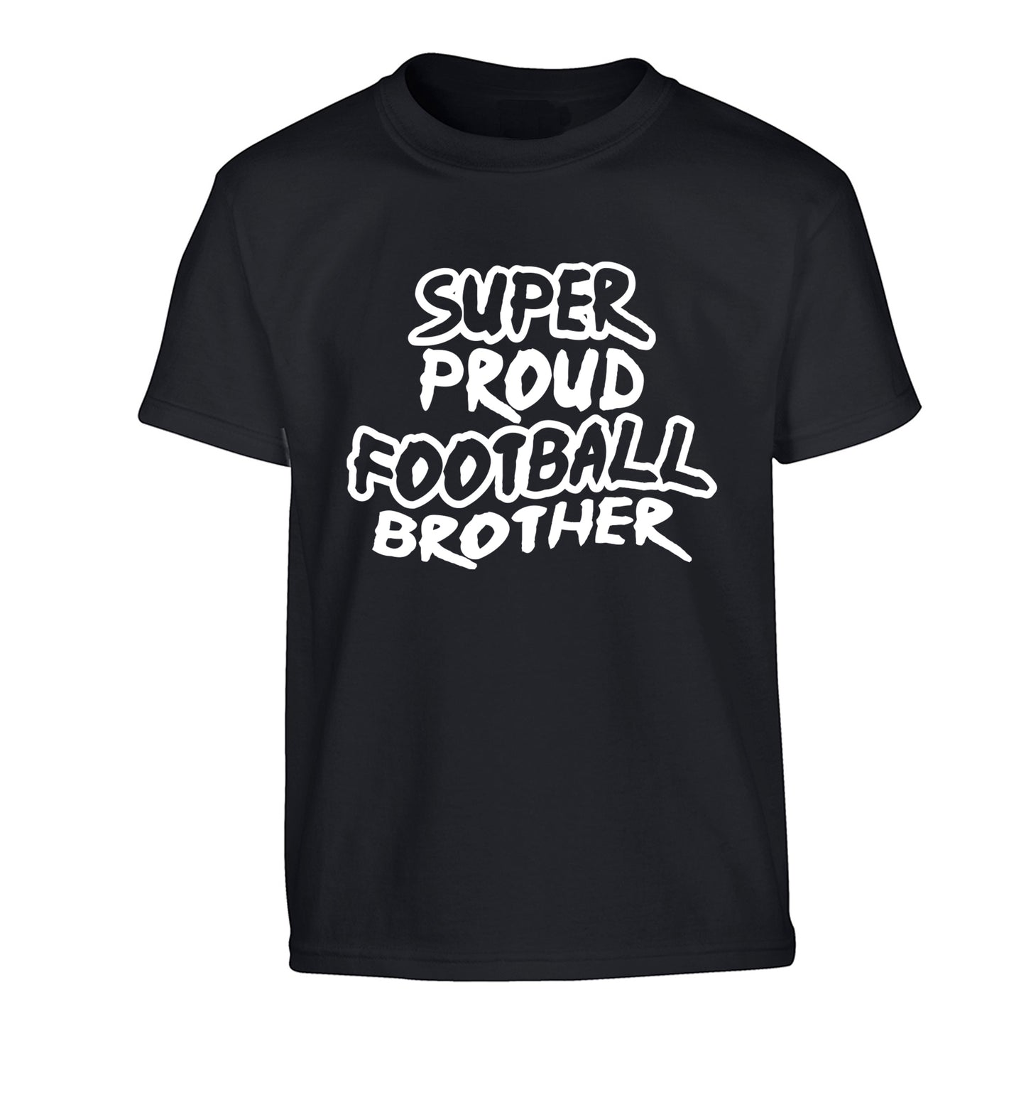 Super proud football brother Children's black Tshirt 12-14 Years