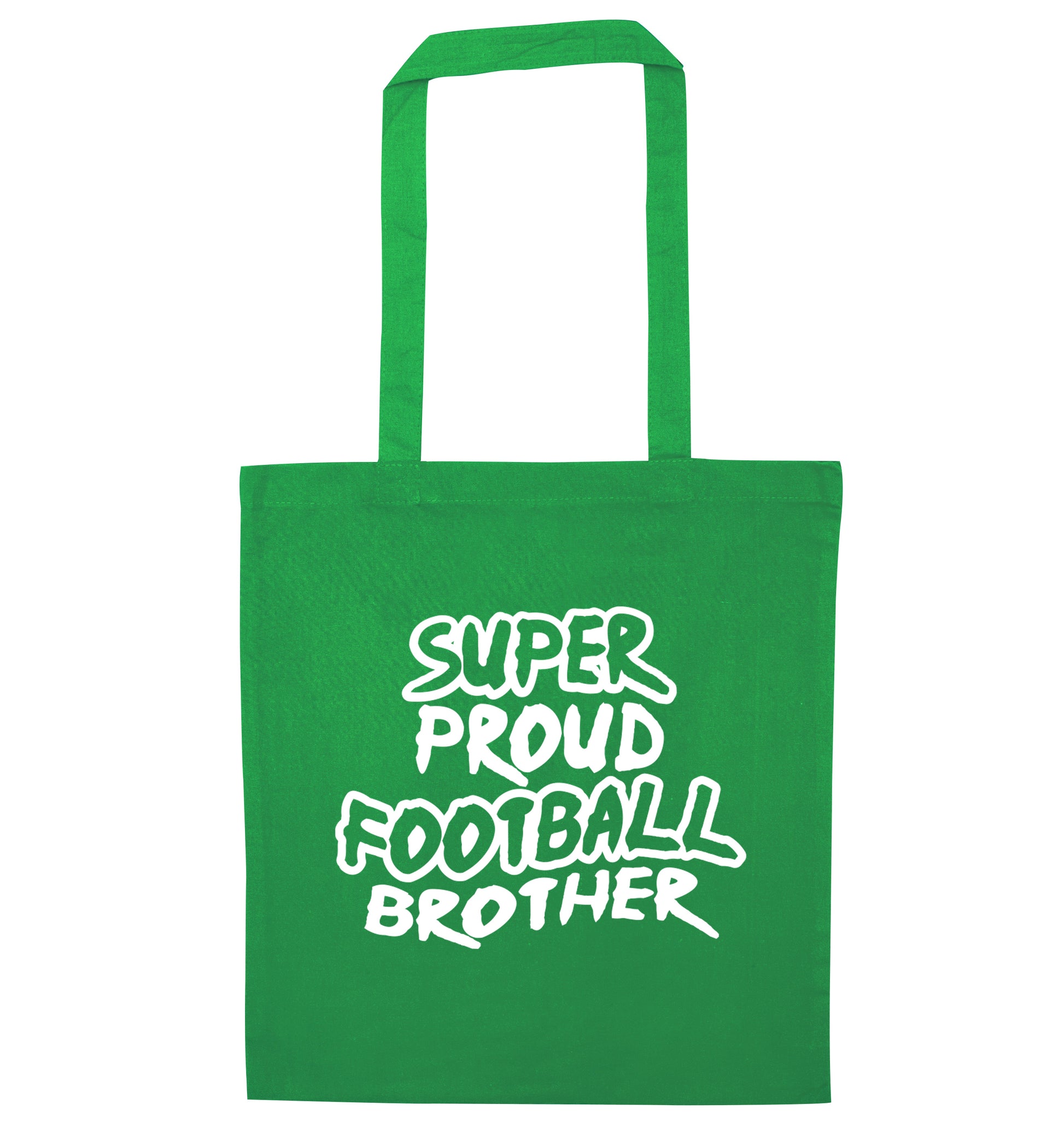 Super proud football brother green tote bag