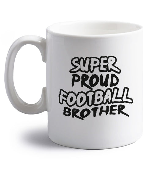 Super proud football brother right handed white ceramic mug 