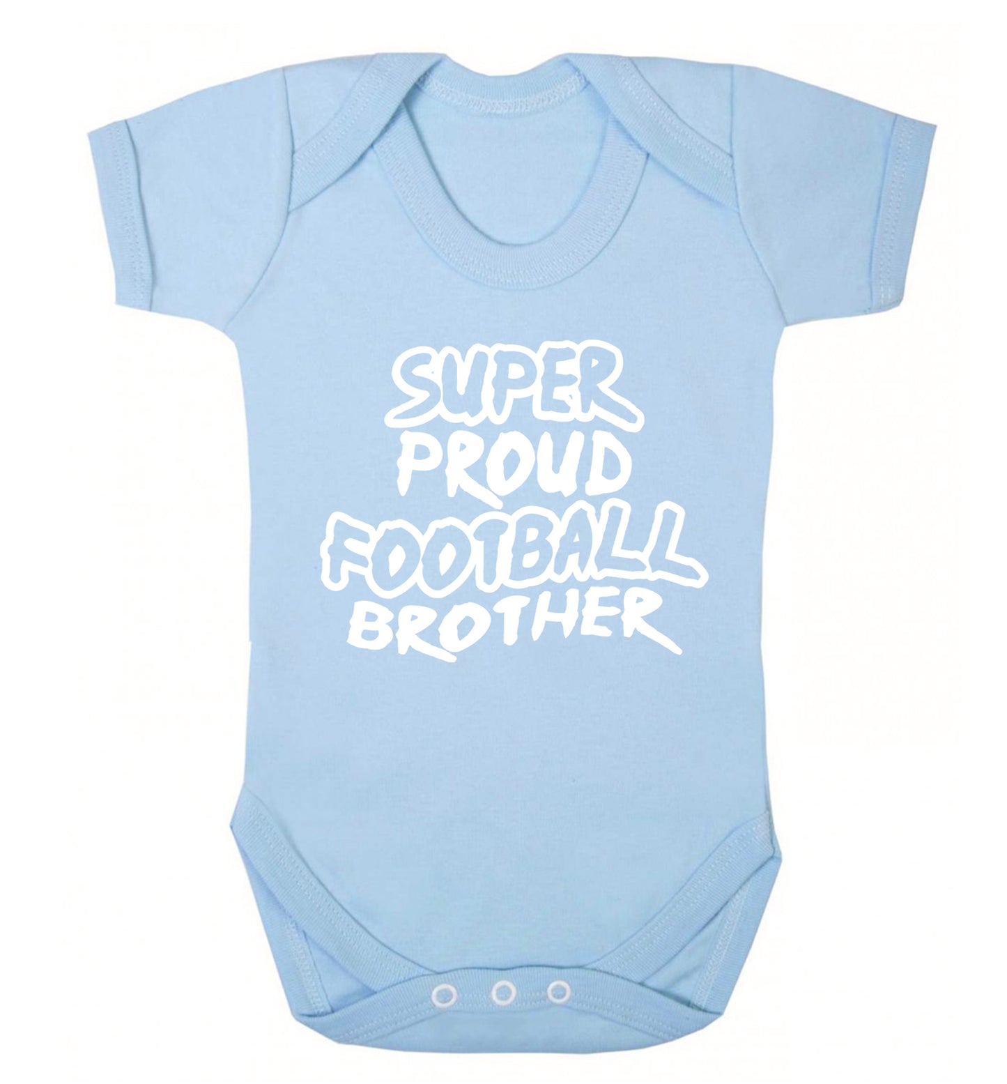 Super proud football brother Baby Vest pale blue 18-24 months