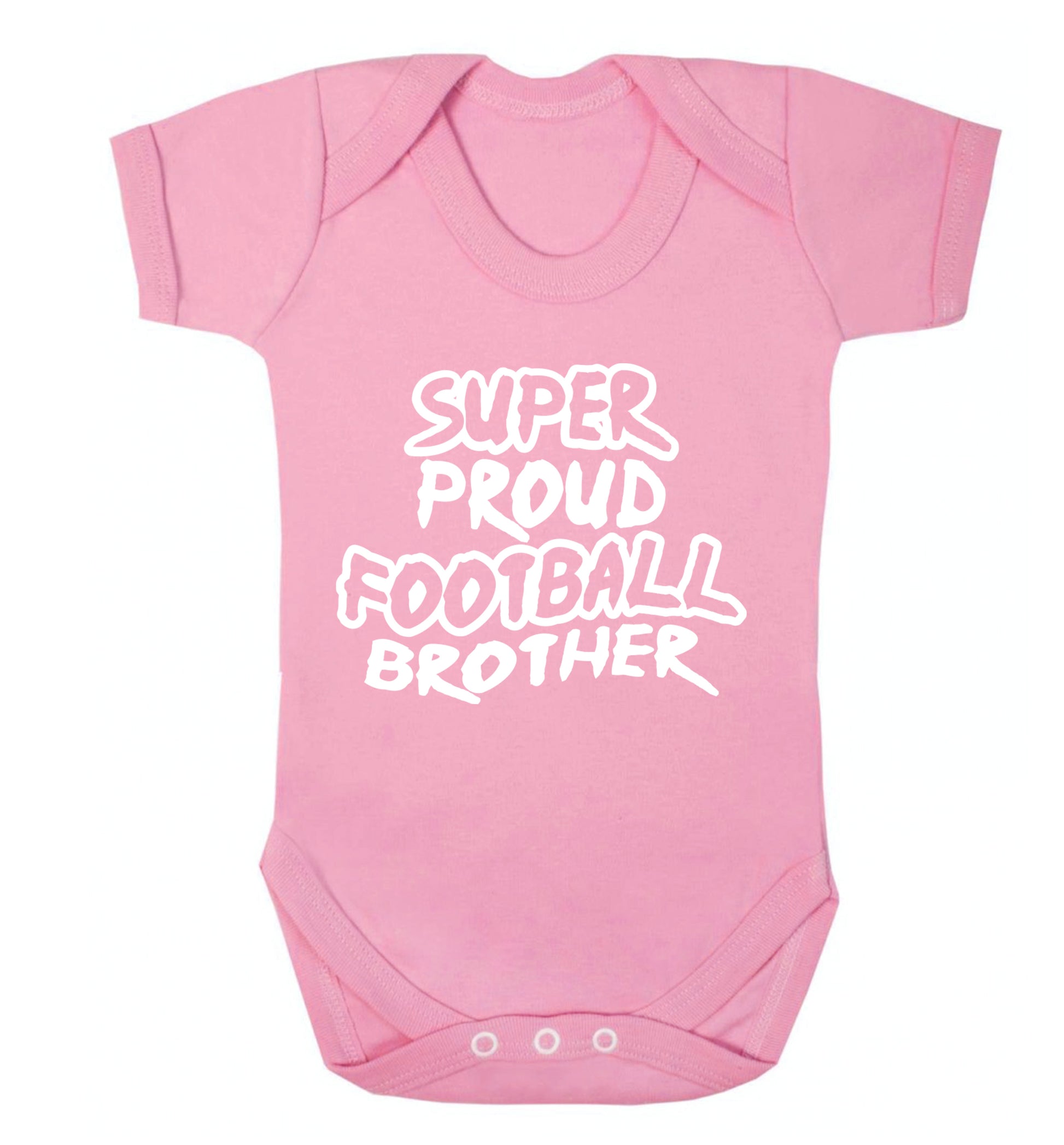 Super proud football brother Baby Vest pale pink 18-24 months