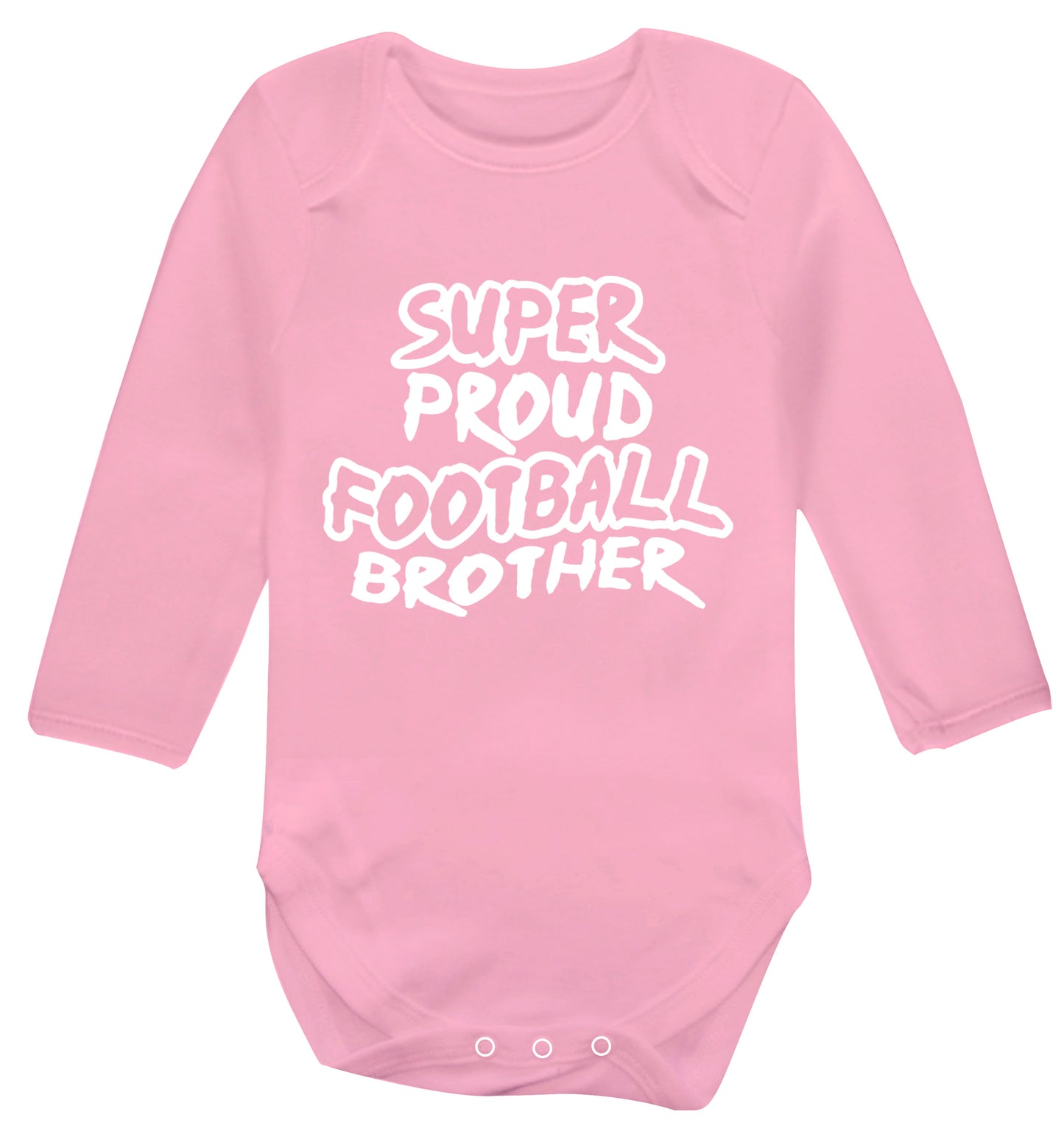 Super proud football brother Baby Vest long sleeved pale pink 6-12 months