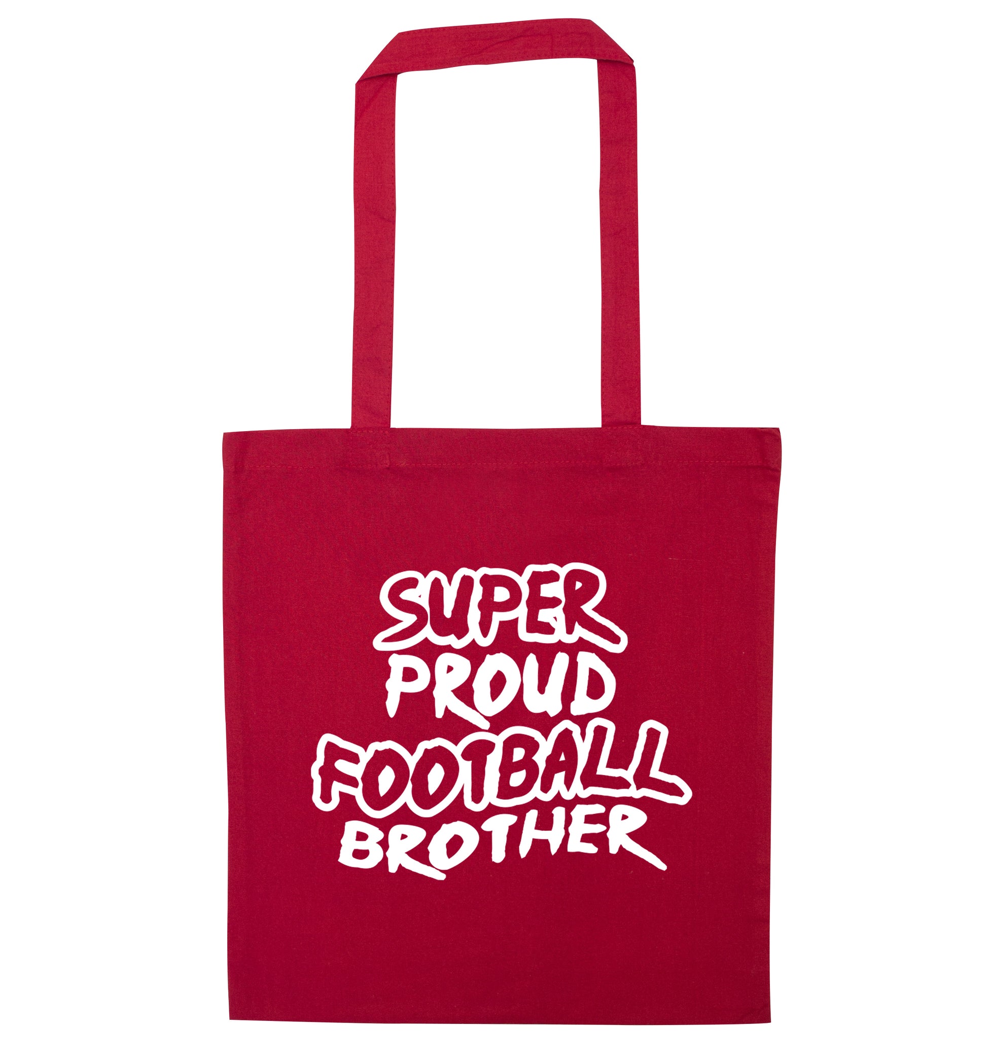 Super proud football brother red tote bag