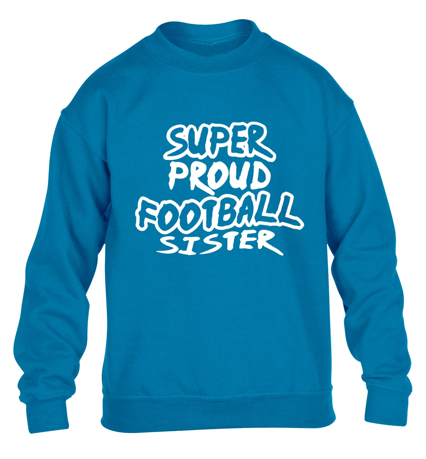 Super proud football sister children's blue sweater 12-14 Years