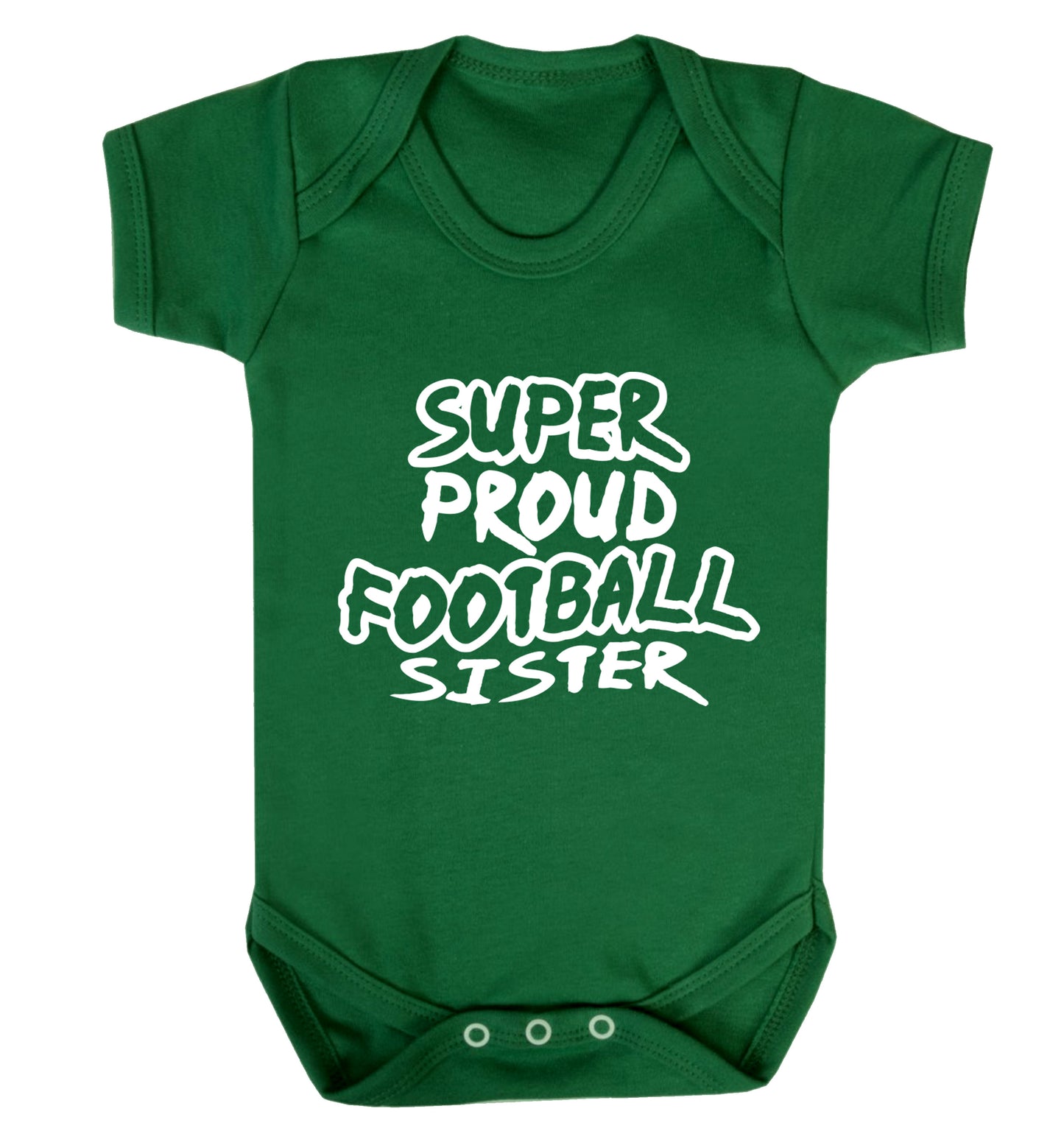 Super proud football sister Baby Vest green 18-24 months