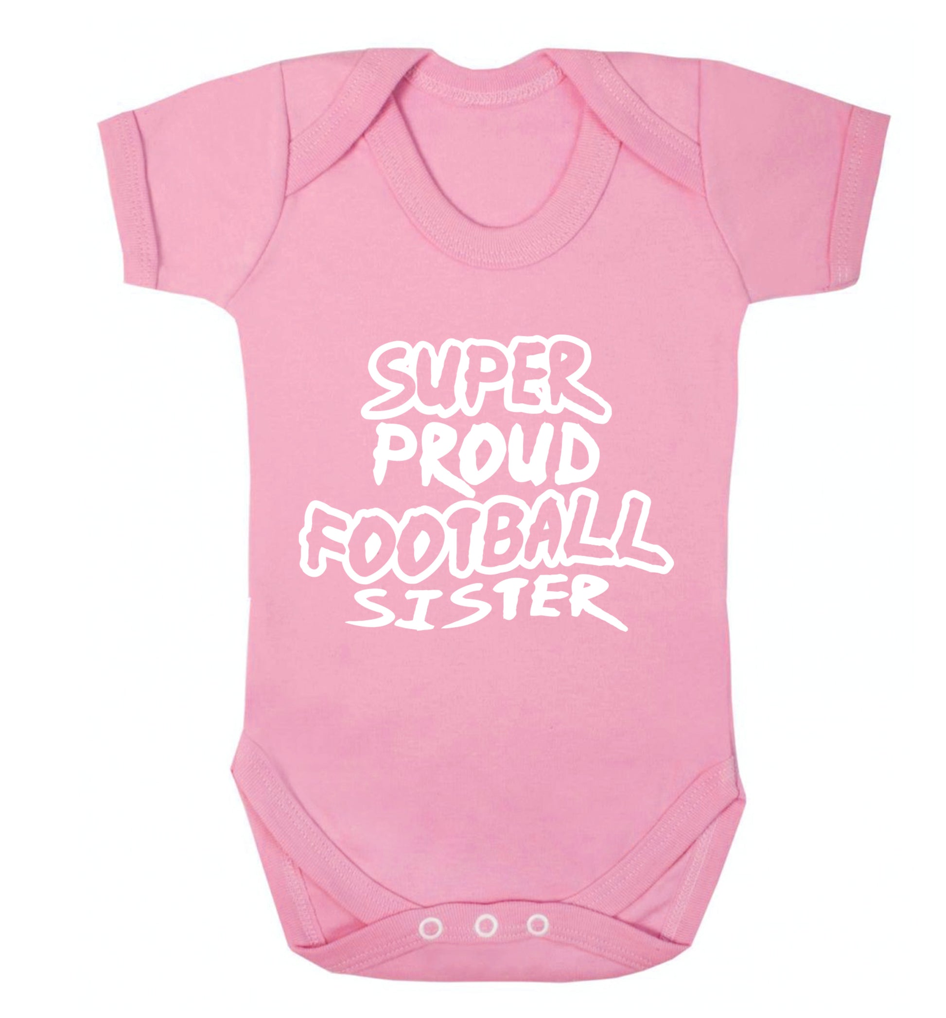Super proud football sister Baby Vest pale pink 18-24 months