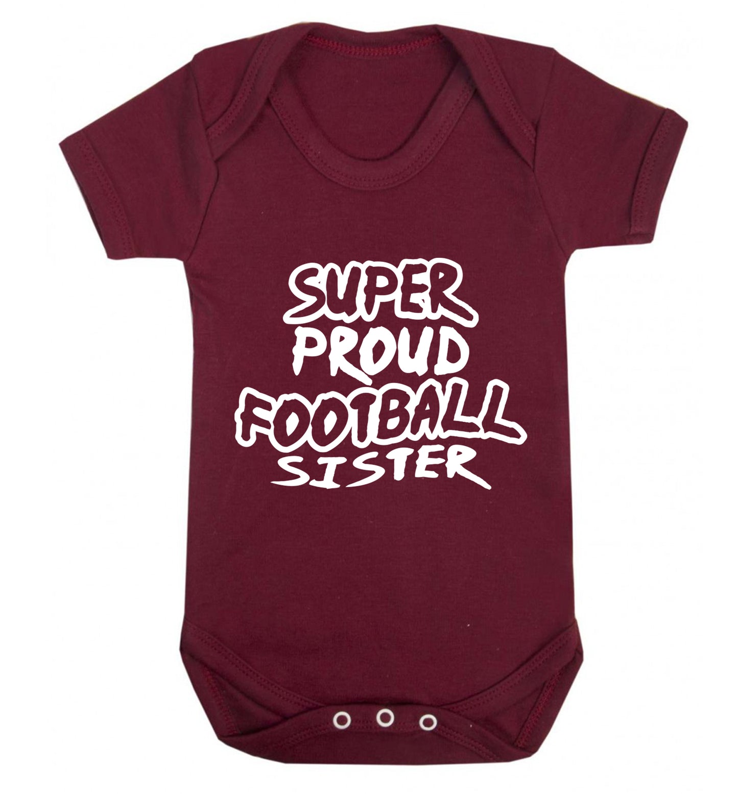 Super proud football sister Baby Vest maroon 18-24 months