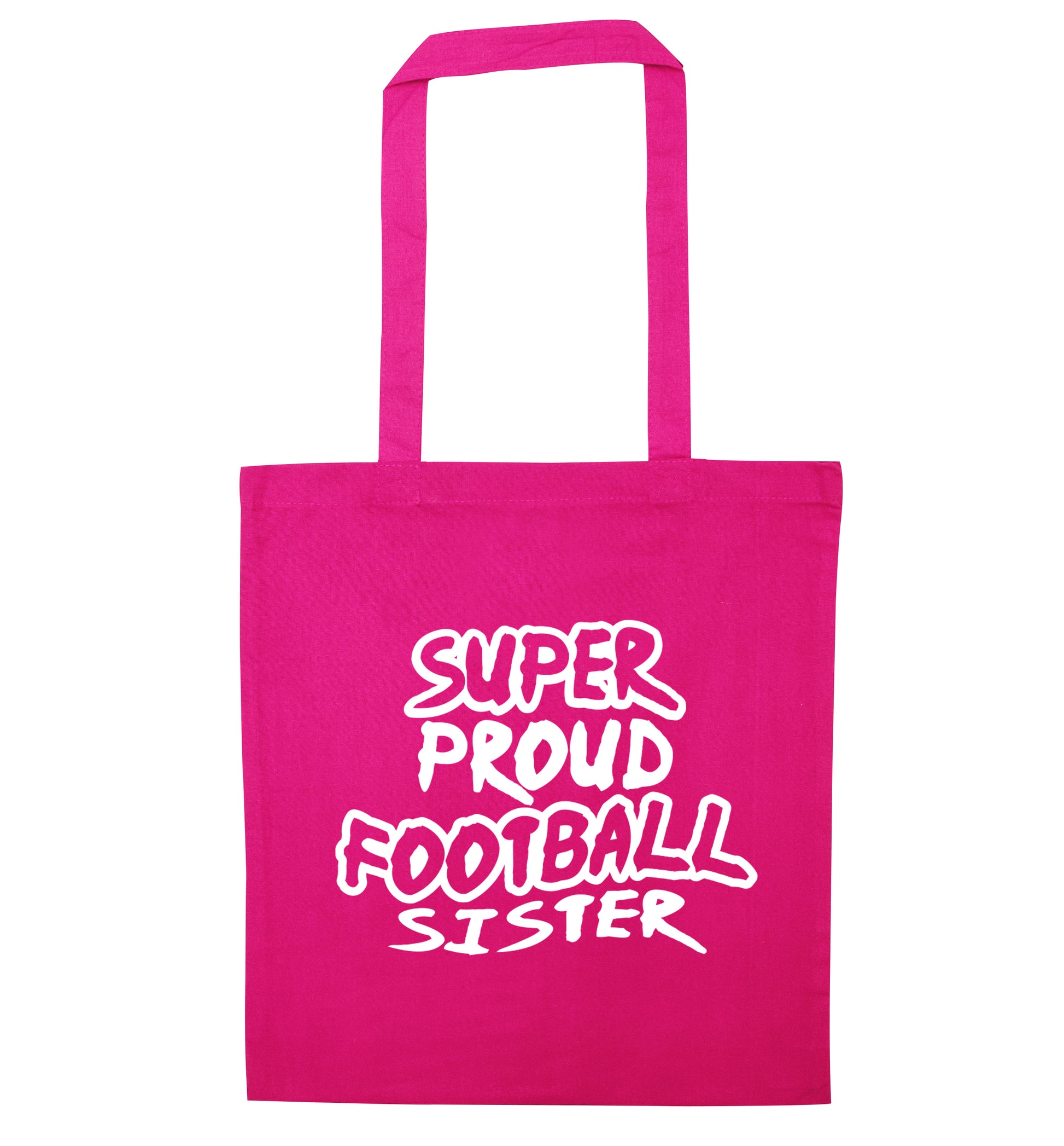 Super proud football sister pink tote bag