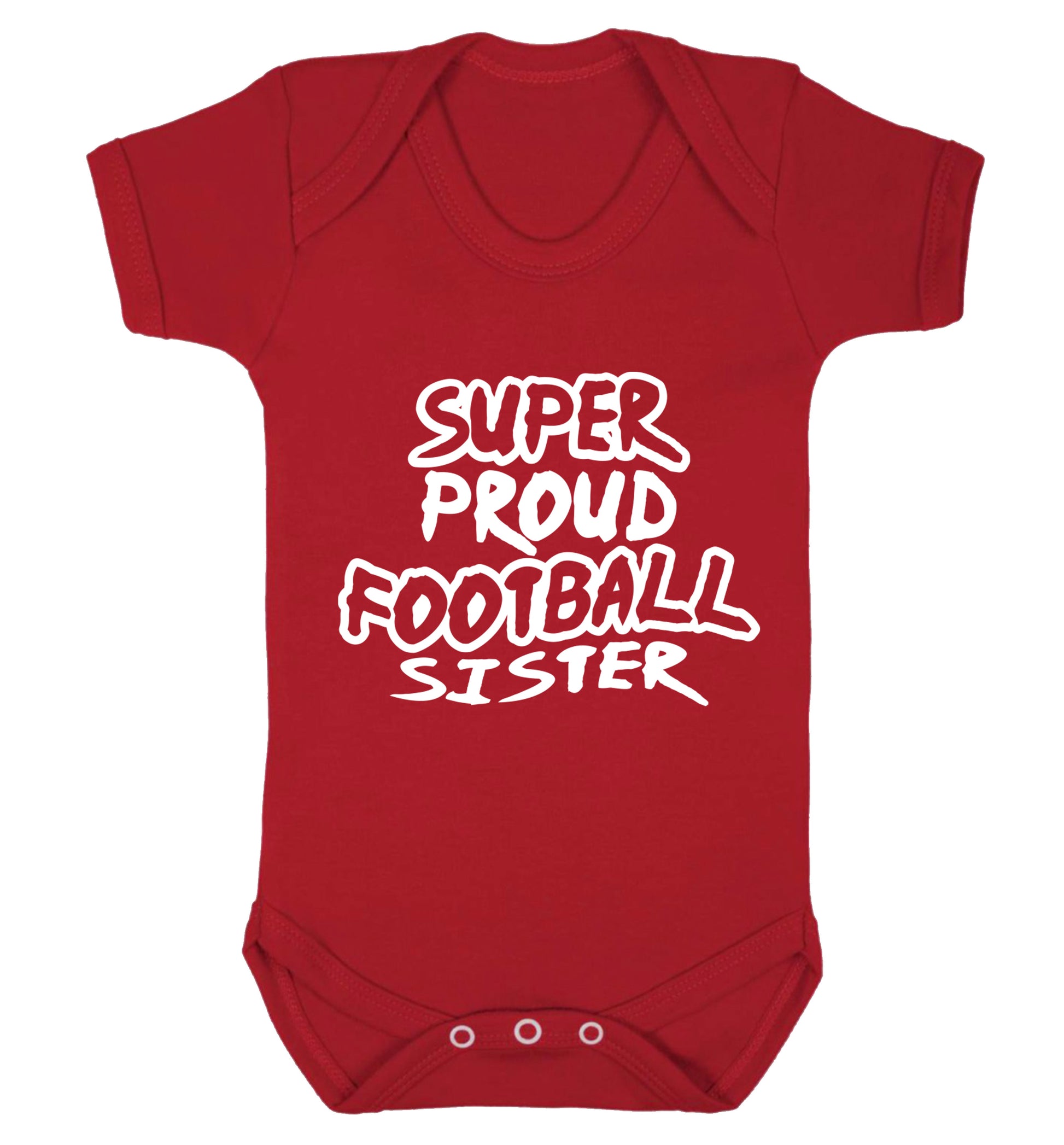 Super proud football sister Baby Vest red 18-24 months