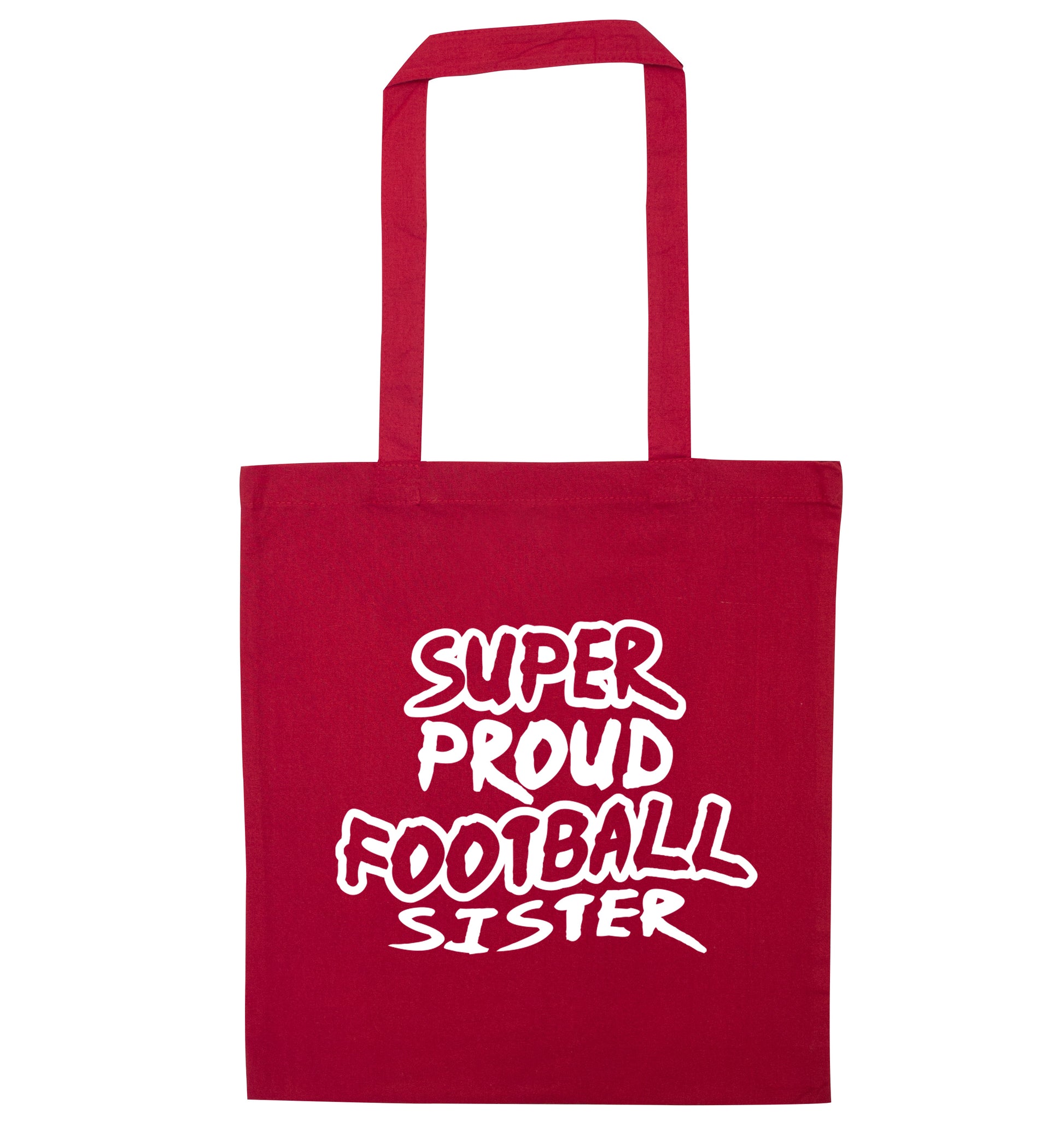 Super proud football sister red tote bag