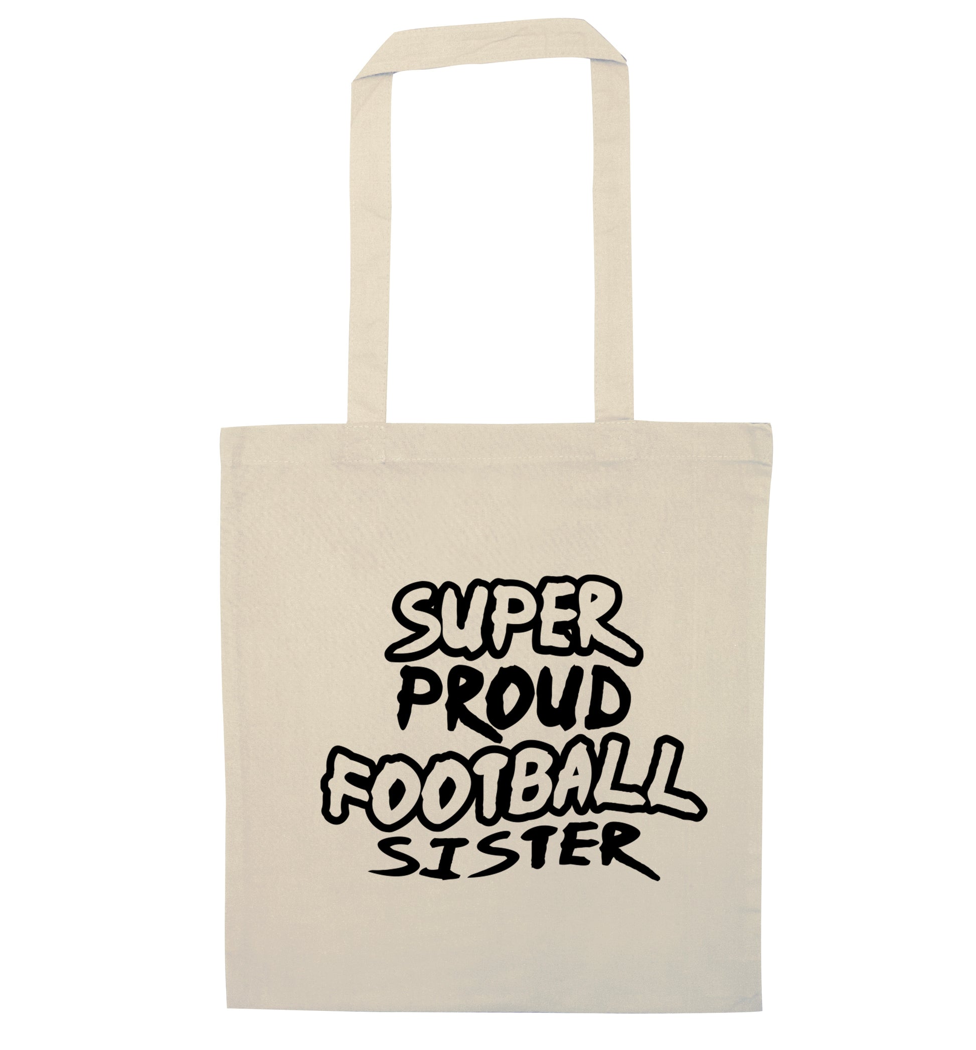 Super proud football sister natural tote bag