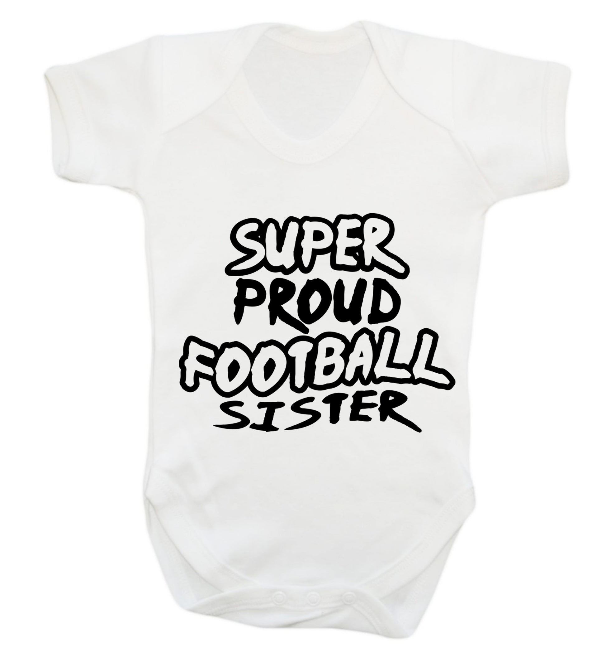 Super proud football sister Baby Vest white 18-24 months