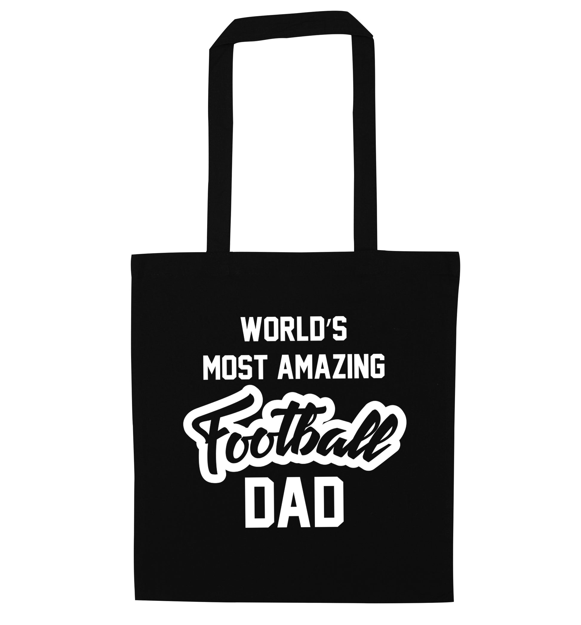 Worlds most amazing football dad black tote bag