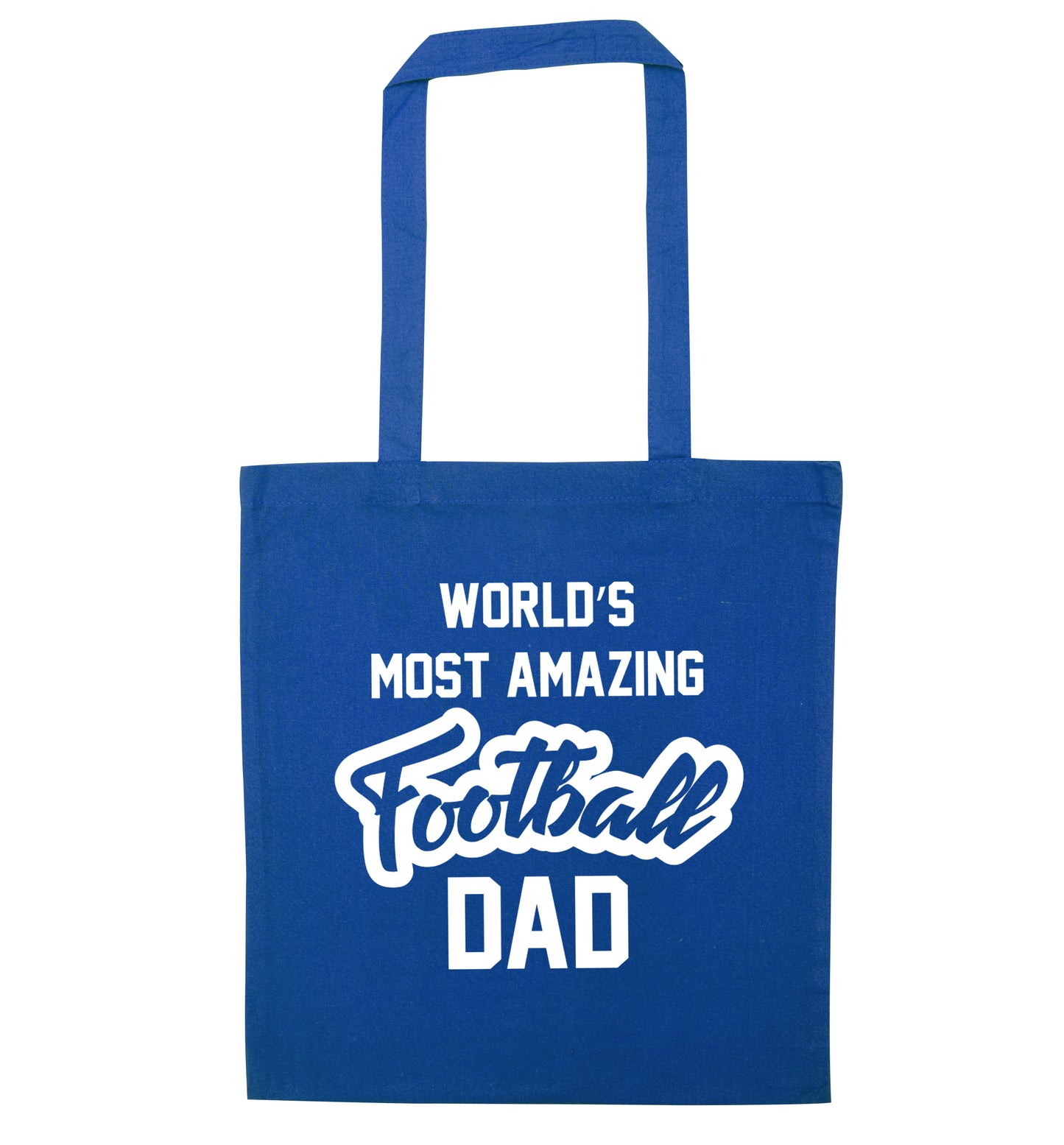 Worlds most amazing football dad blue tote bag