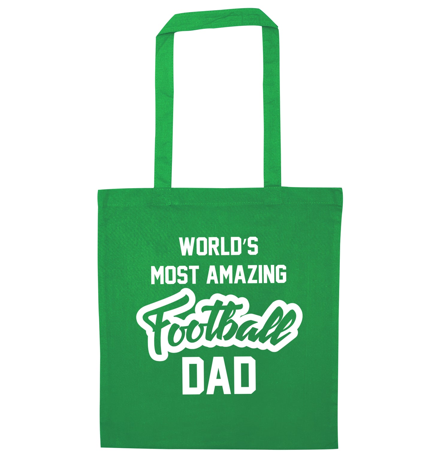 Worlds most amazing football dad green tote bag